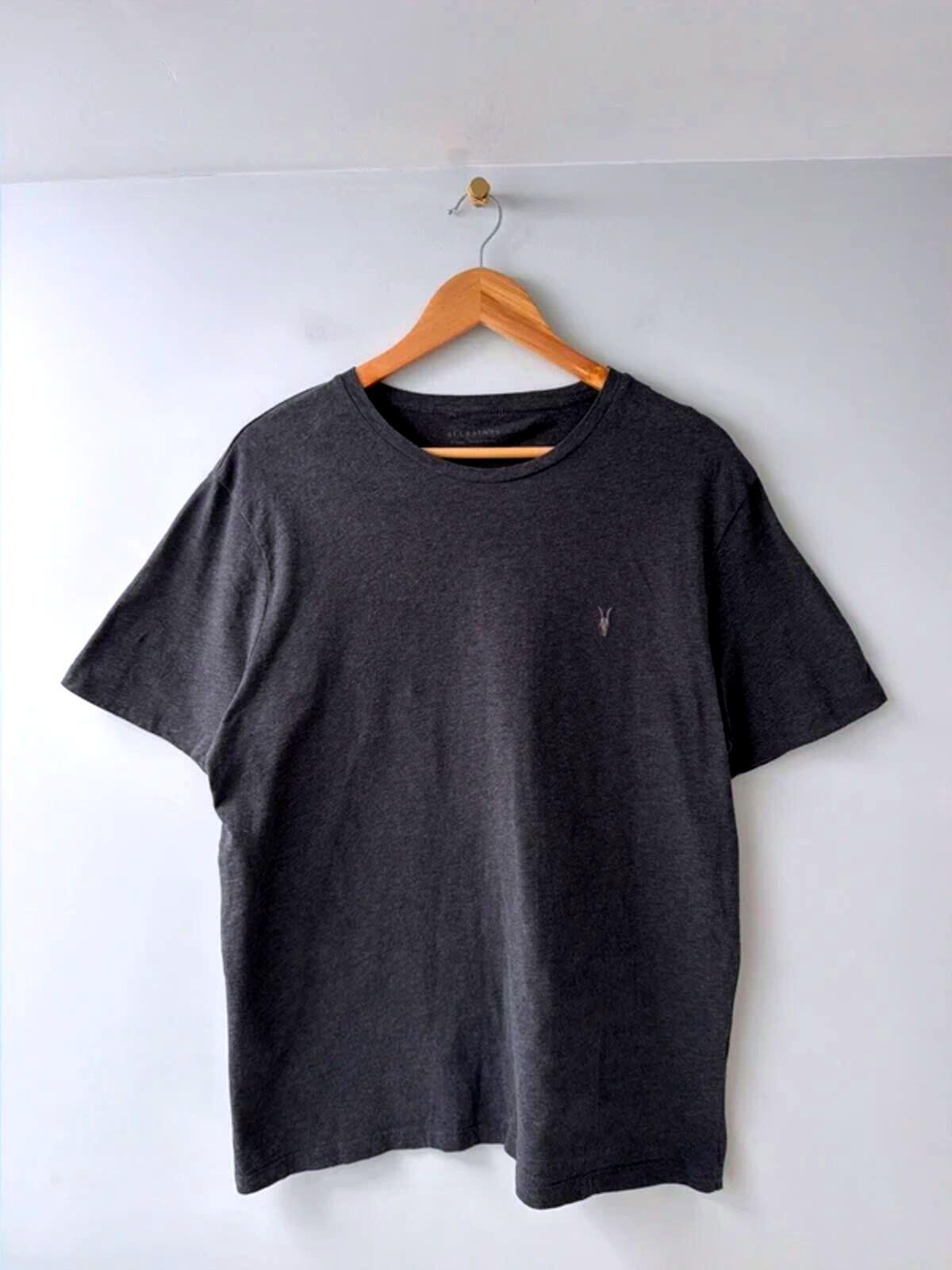 Mens Allsaints Brace Super Soft Cotton Crew Neck T-shirt In Grey - XLarge - 3406