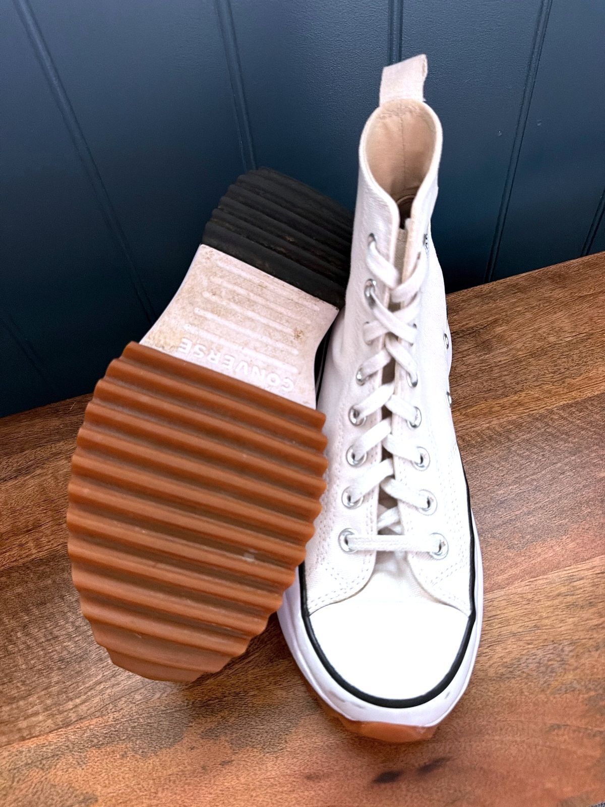 Women’s Converse Run Star Hike Platform High Trainers In Off White - Uk8 - 3625