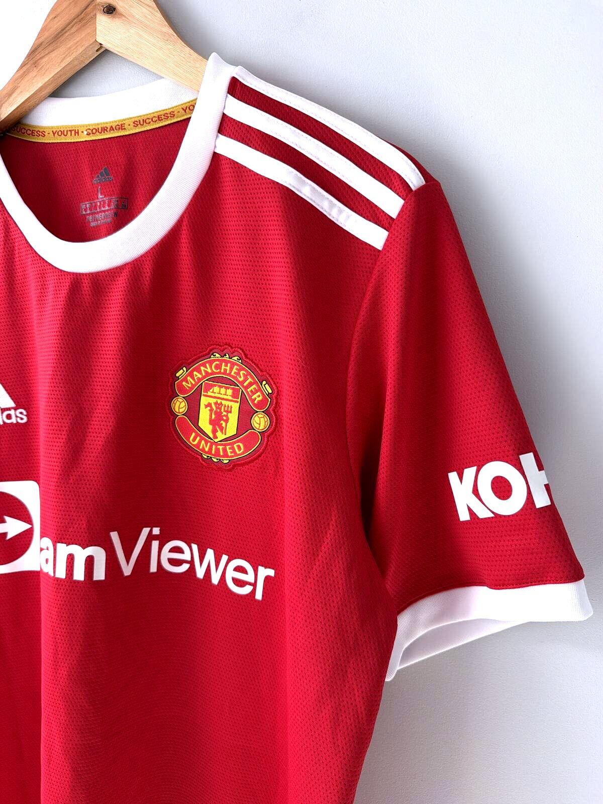 Mens Manchester United Ronaldo 7 2021/22 Home Football Shirt Top - Large - 3525