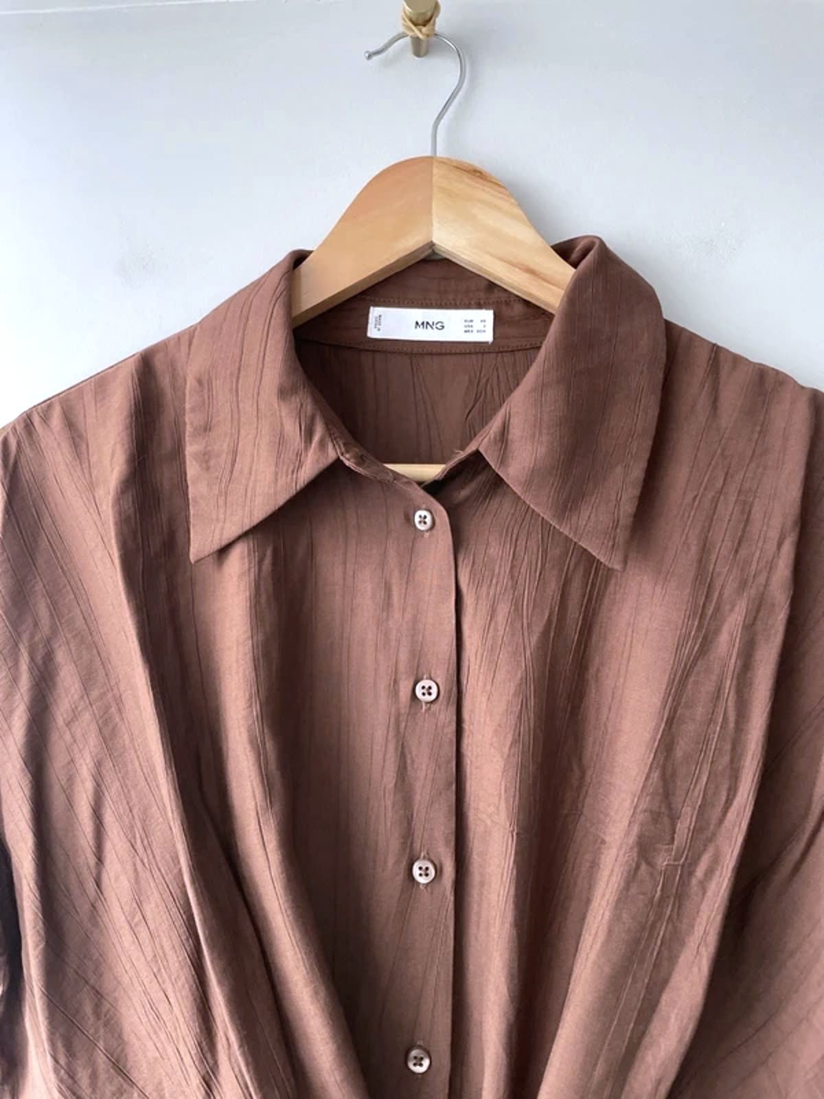 Women’s Mango Tied Front Detail A Line Dress In Brown - XSmall - 3069