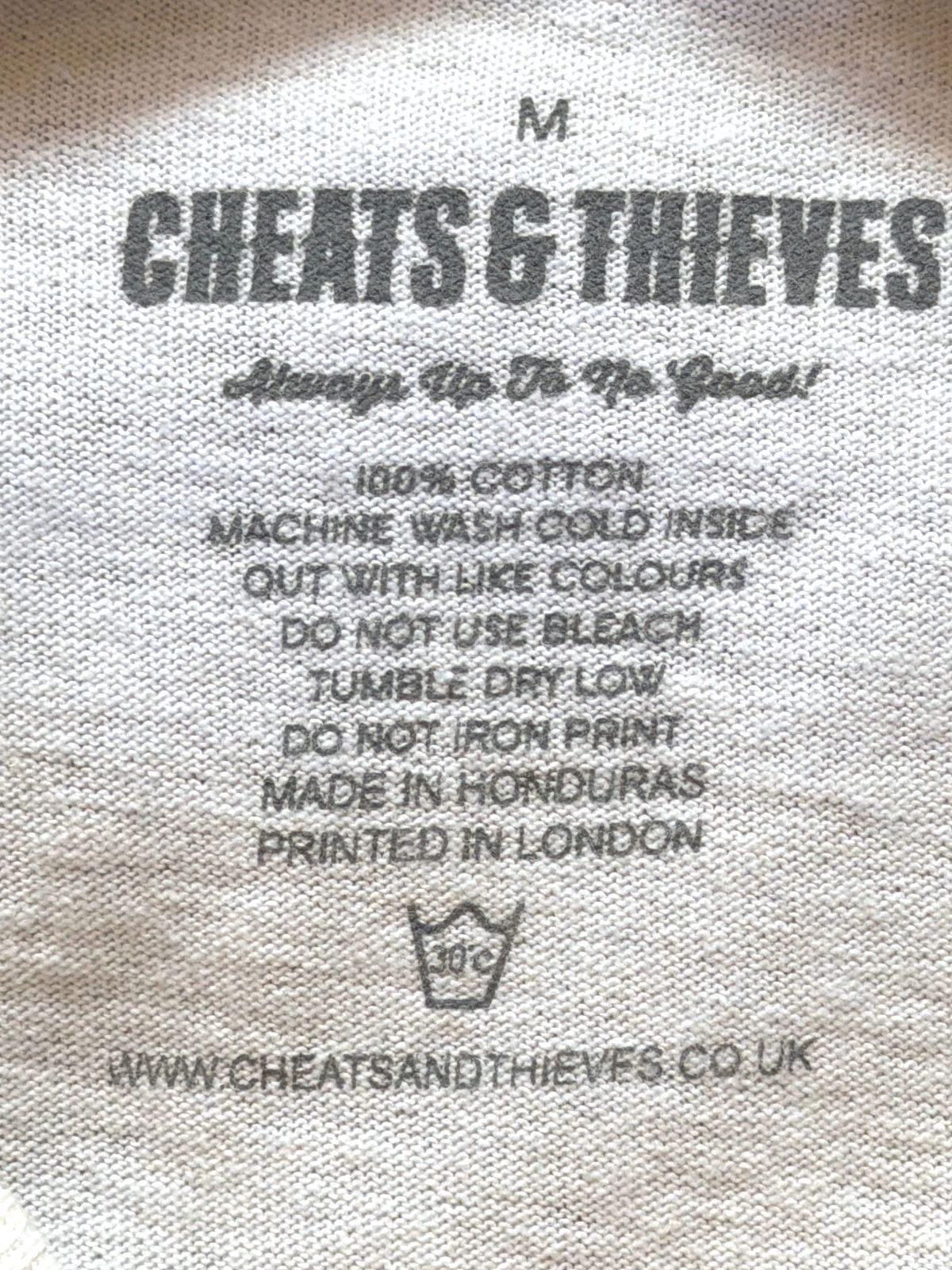 Men’s Cheats & Thieves Long Sleeve Cotton T-Shirt In Off White - Medium - 3627