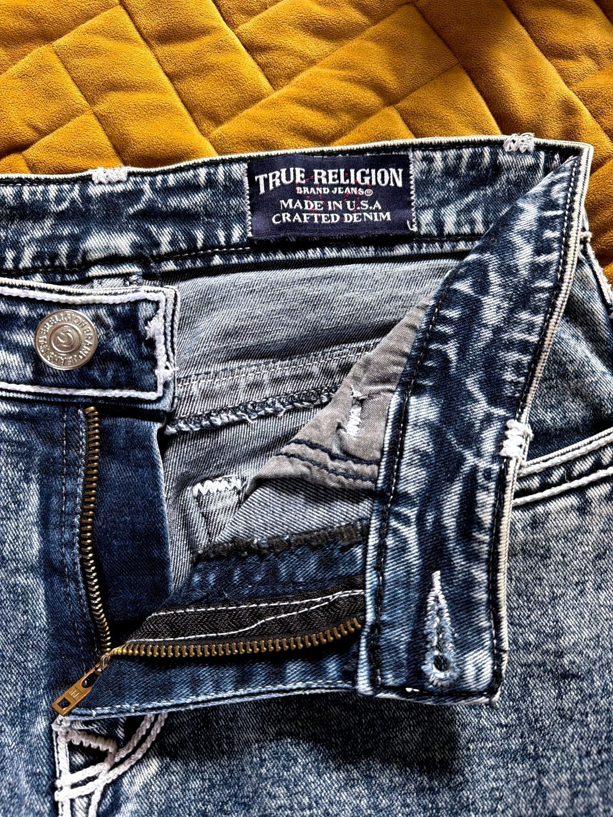 Men’s True Religion Made in U.S.A Stretch Slim Fit Jeans In Navy -W32/L29 - 3750