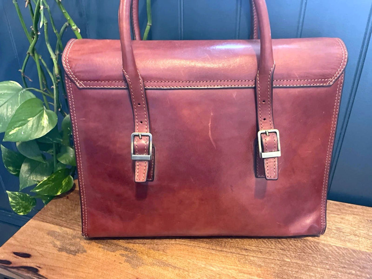 Unisex Medici Vintage Made In Italy Leather Bag Holdall In Brown - 2730