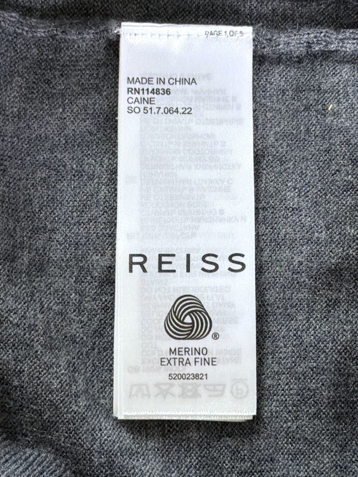 Men’s Reiss 100% Merino Wool Turtleneck Jumper In Grey - Small - 3779