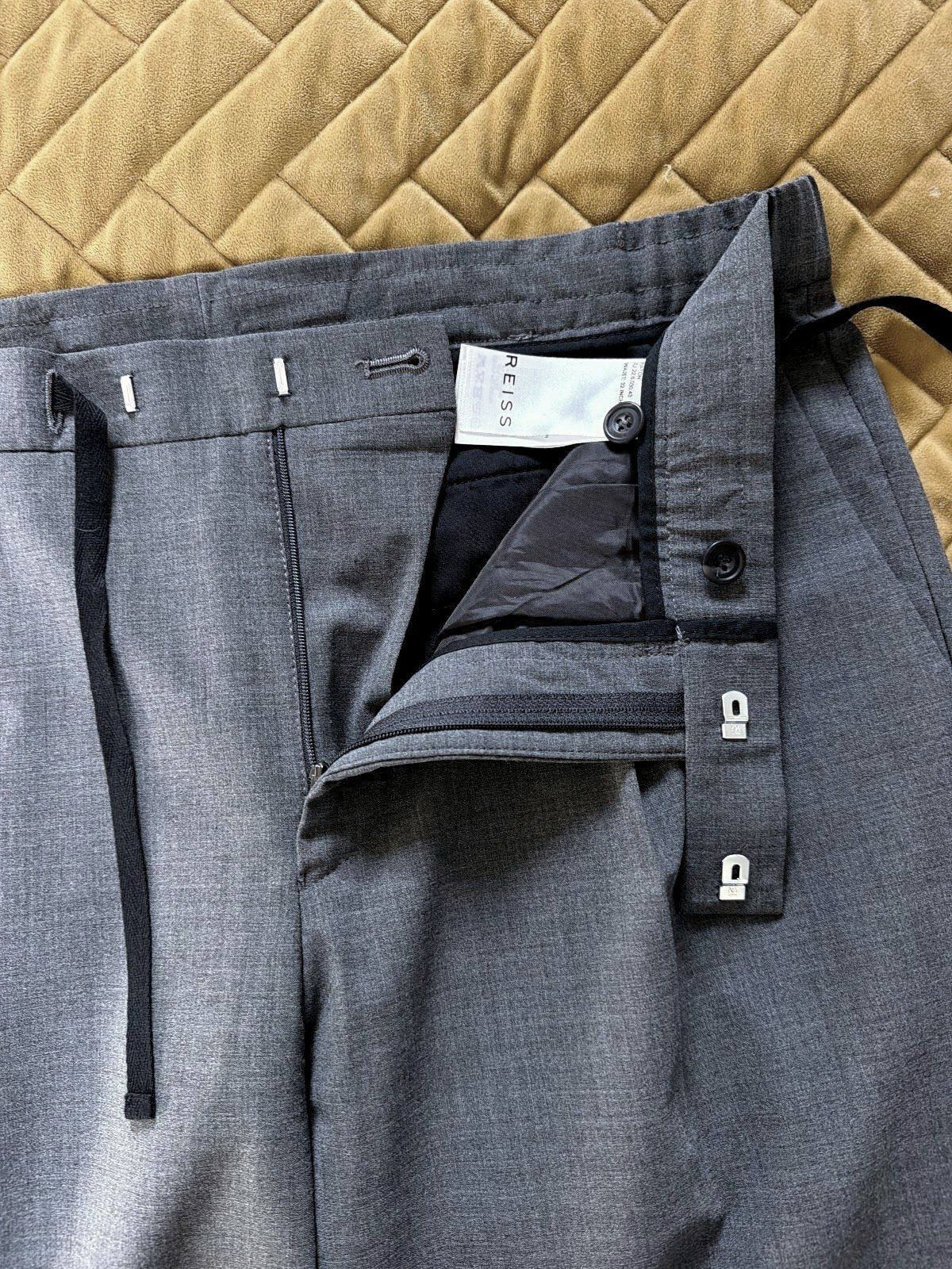 Women’s Reiss Premium Wool Cropped Fit Trousers In Grey - W32/L27 - 3827