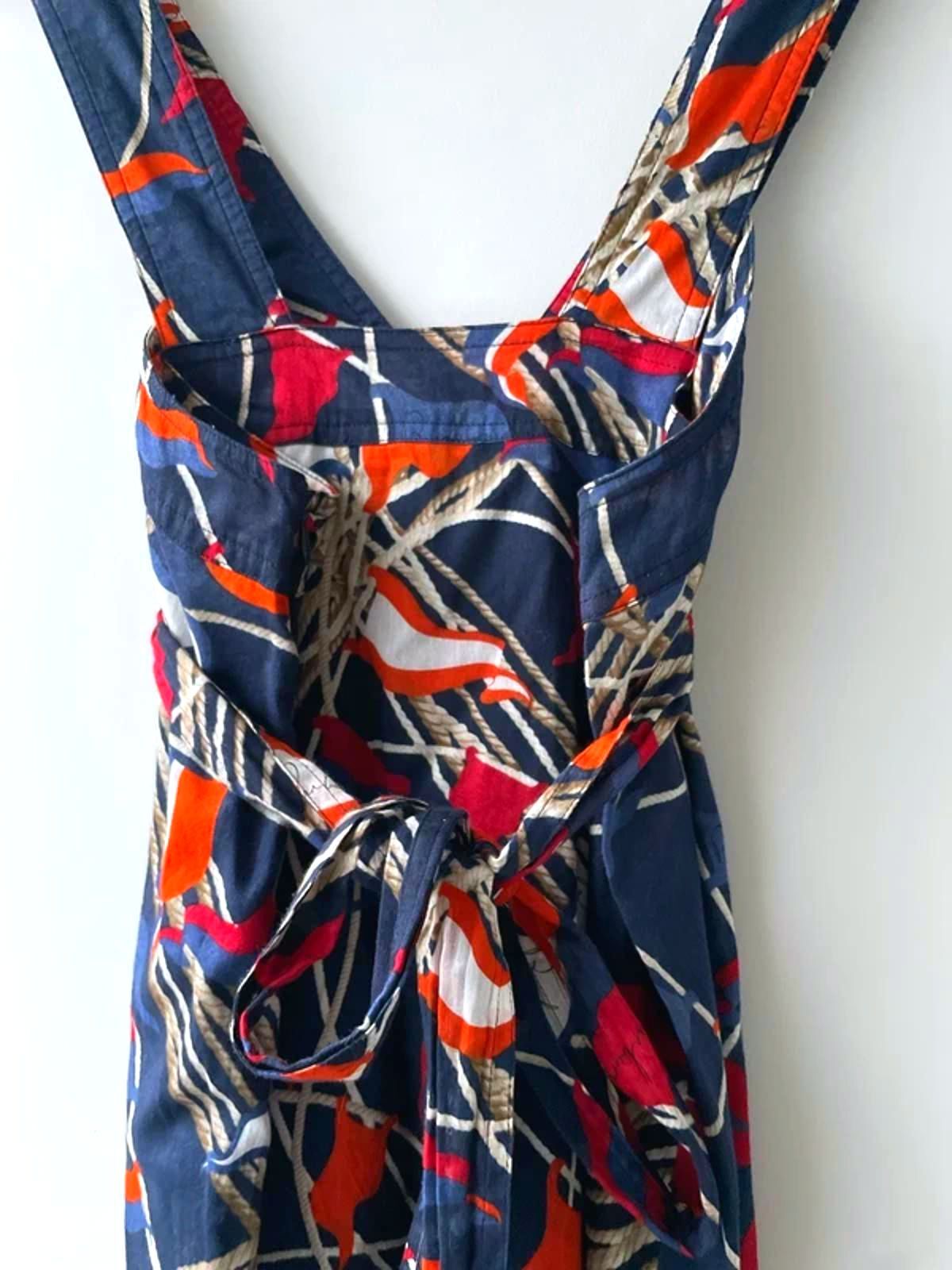 Women’s Burberry Nautical Print Dress with Side Zip in Navy/Red - UK10 - 2919