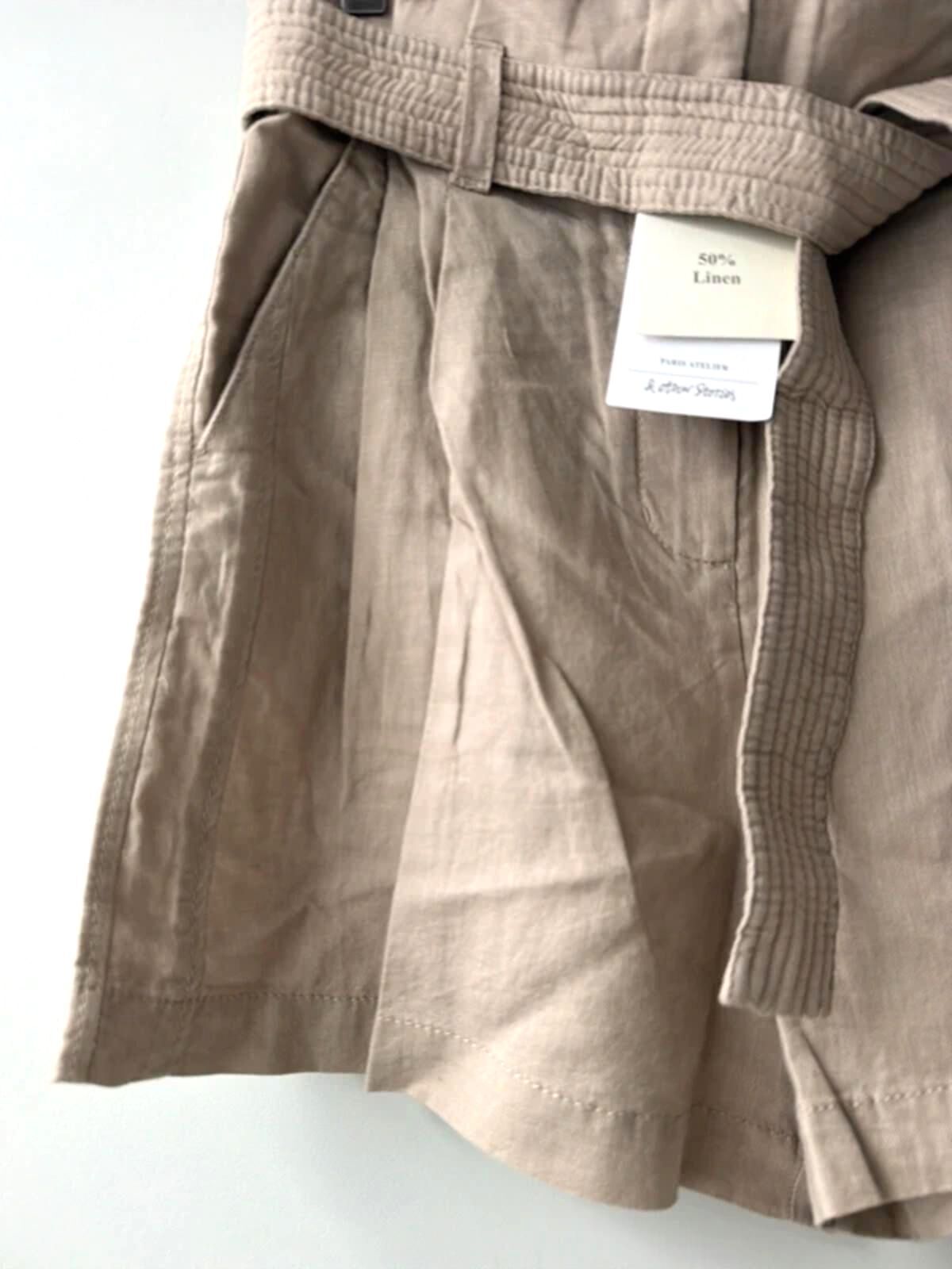 Women’s & Other Stories linen tie front paperbag style shorts - Uk6 - 3445
