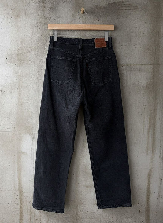 Women’s Levi’s High Waisted Ribcage Straight Fit Jeans In Black - W26/L27 - 3747