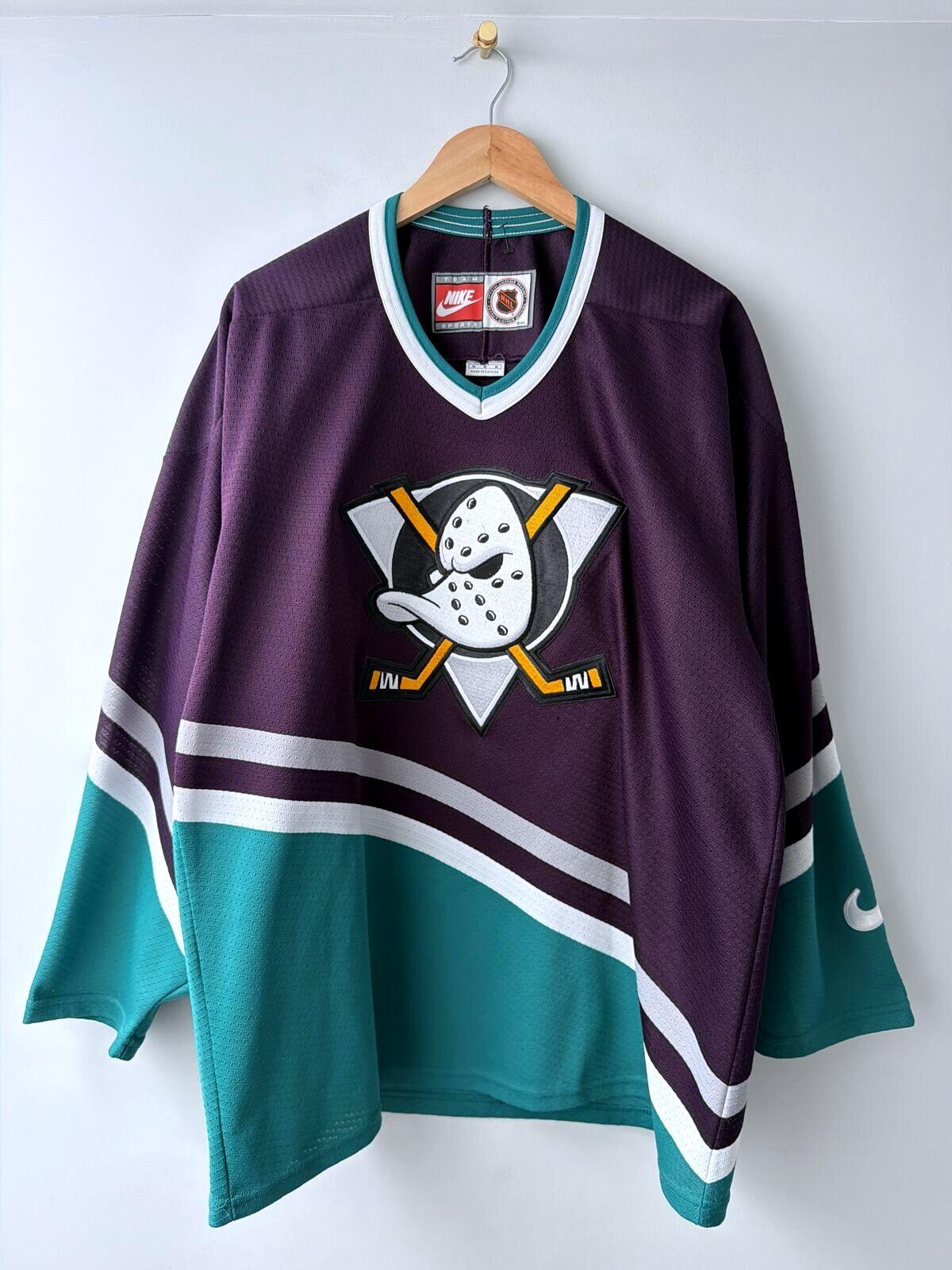 Mens Nike NHL Anaheim Mighty Ducks Hockey Jersey Top - Medium - 3558