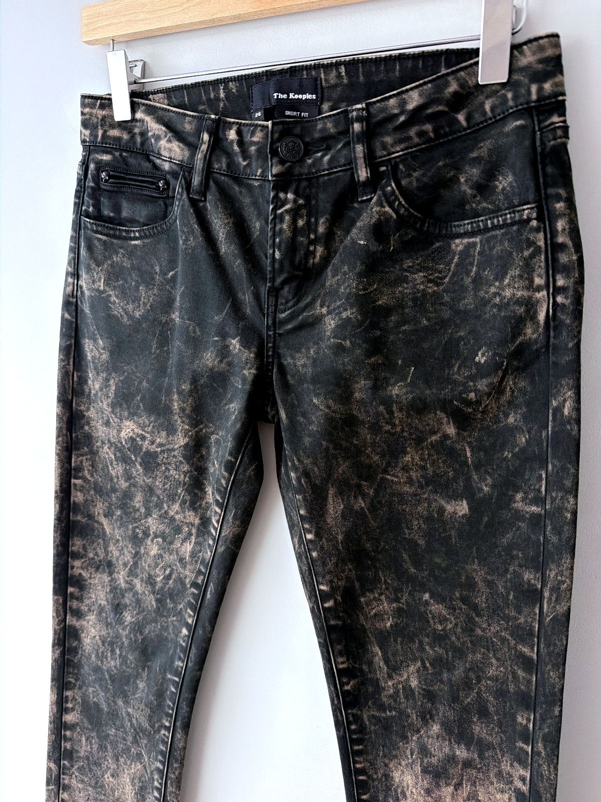 Women’s The Kooples Acid Wash Effect Slim Fit Jeans In Black - W26/L27 - 3752