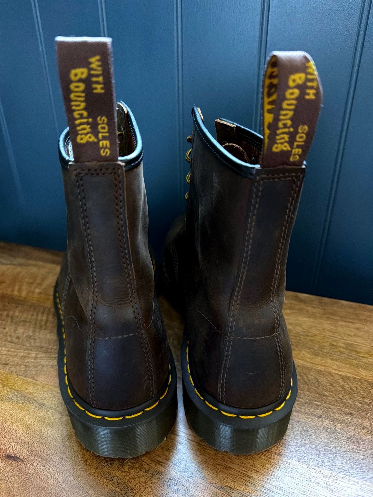Men’s Dr. Martens 1460 Wax Commander Pull Up Leather Boots In Brown - Uk12 -3820