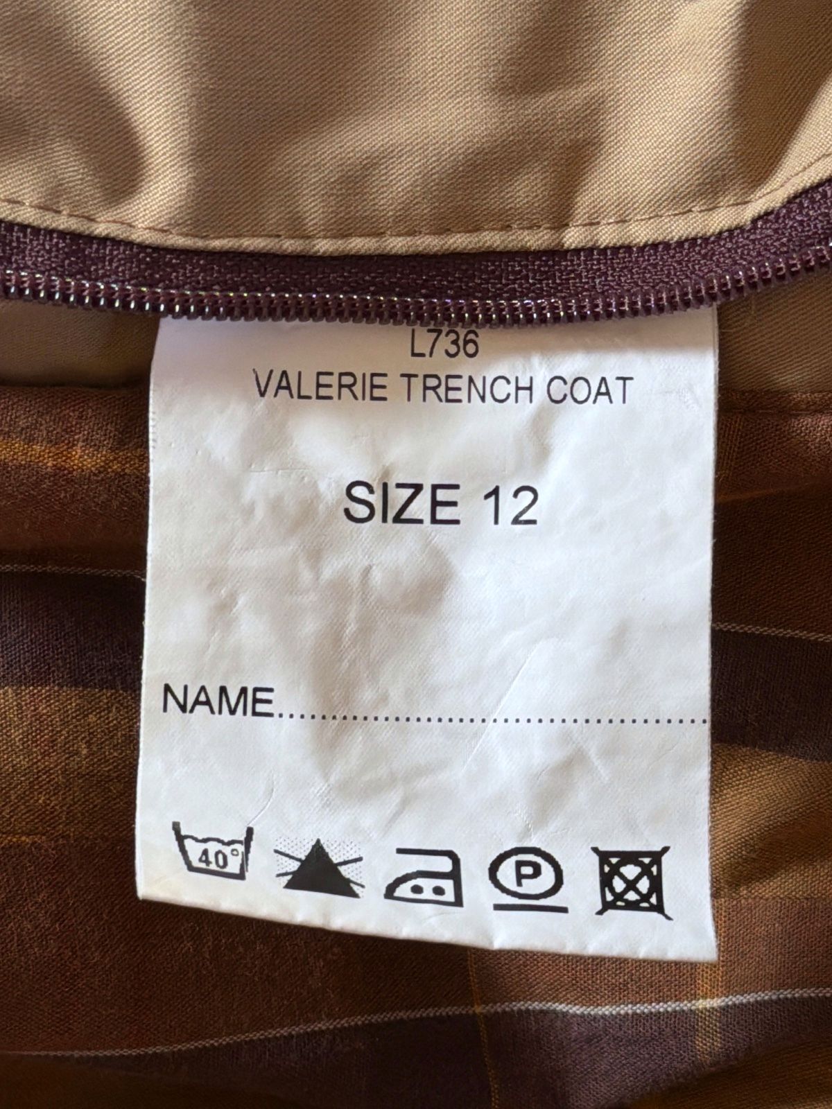 Women’s Barbour Valerie Classic Trench Coat Mac In Beige - Uk12 - 3796