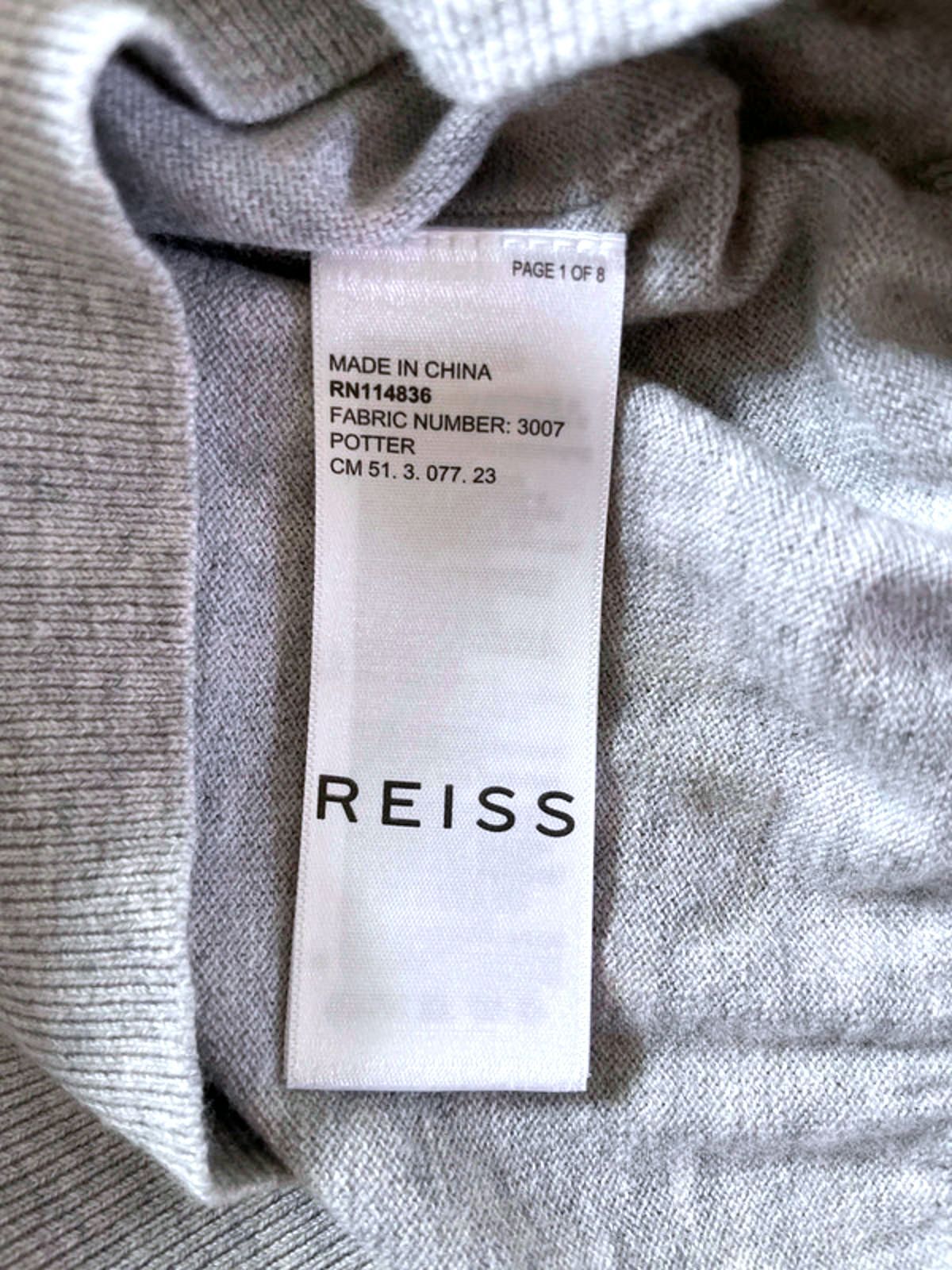 Men’s Reiss Premium Wool Blend Knitted Polo Top In Grey - Small - 1674