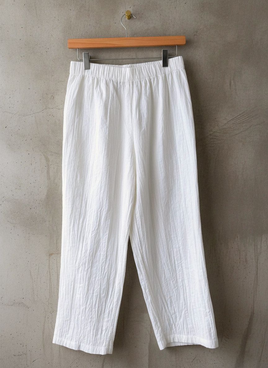 Women’s Mango Premium Linen Trousers Bottoms In Off White - W28/L26 - 1227