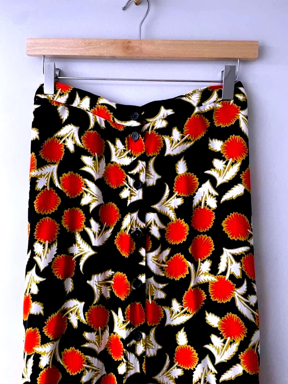 Women’s Whistles Dandelion Print Skirt With Button Front In Red/Black - UK14 - 2860