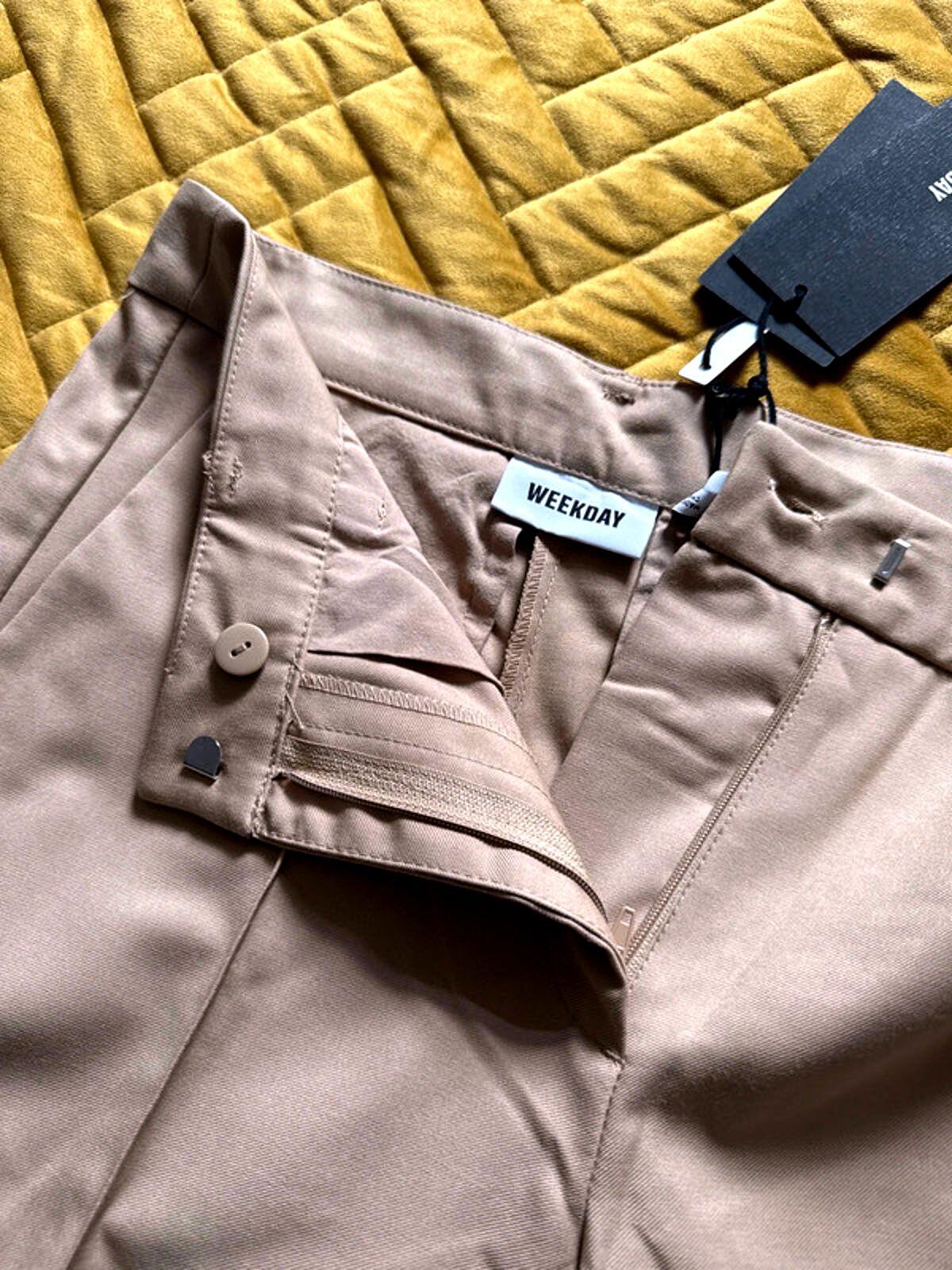 Women’s Weekday Kylie Wide Leg Trousers In Beige - W28/L32 - 1694
