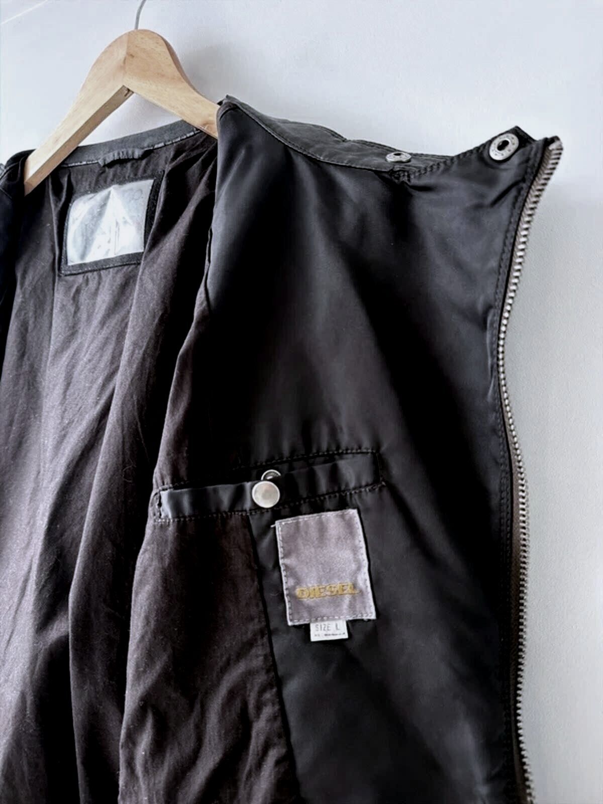 Mens Diesel FLA Speed King Daytona Vintage Biker Jacket In Black - Large - 3550