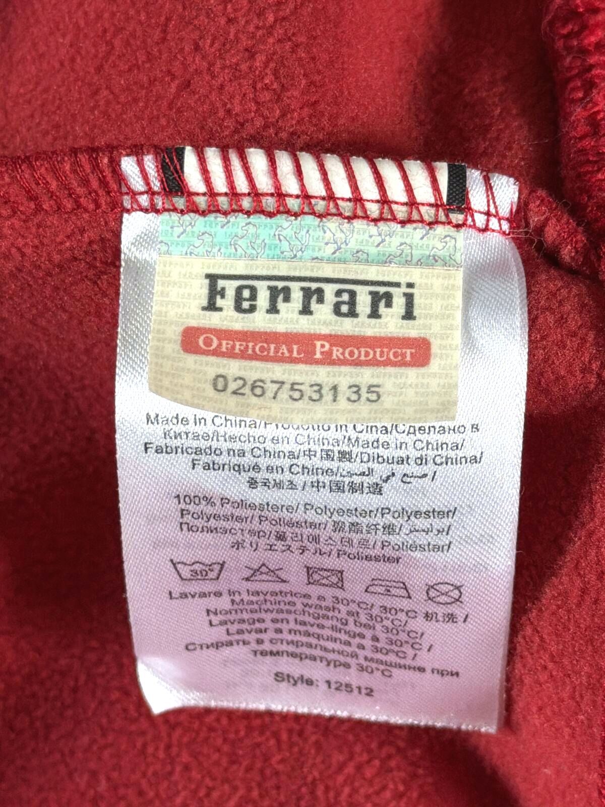 Mens Ferrari Zip-Up Jacket With Iconic Logo Patch In Red - Small - 3498