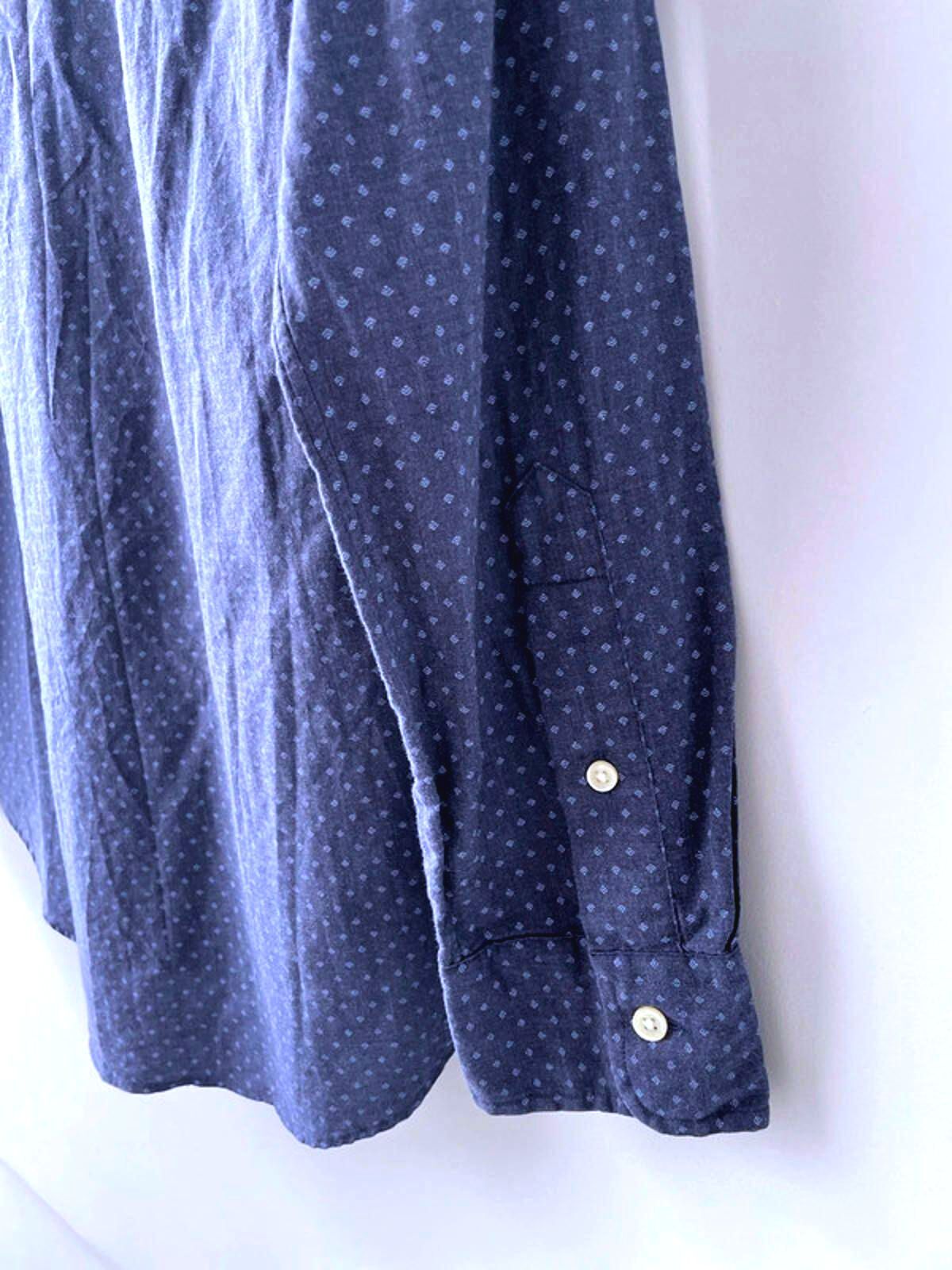 Men’s Ralph Lauren Premium Long Sleeve Slim Fit Shirt In Navy - Medium - 1545
