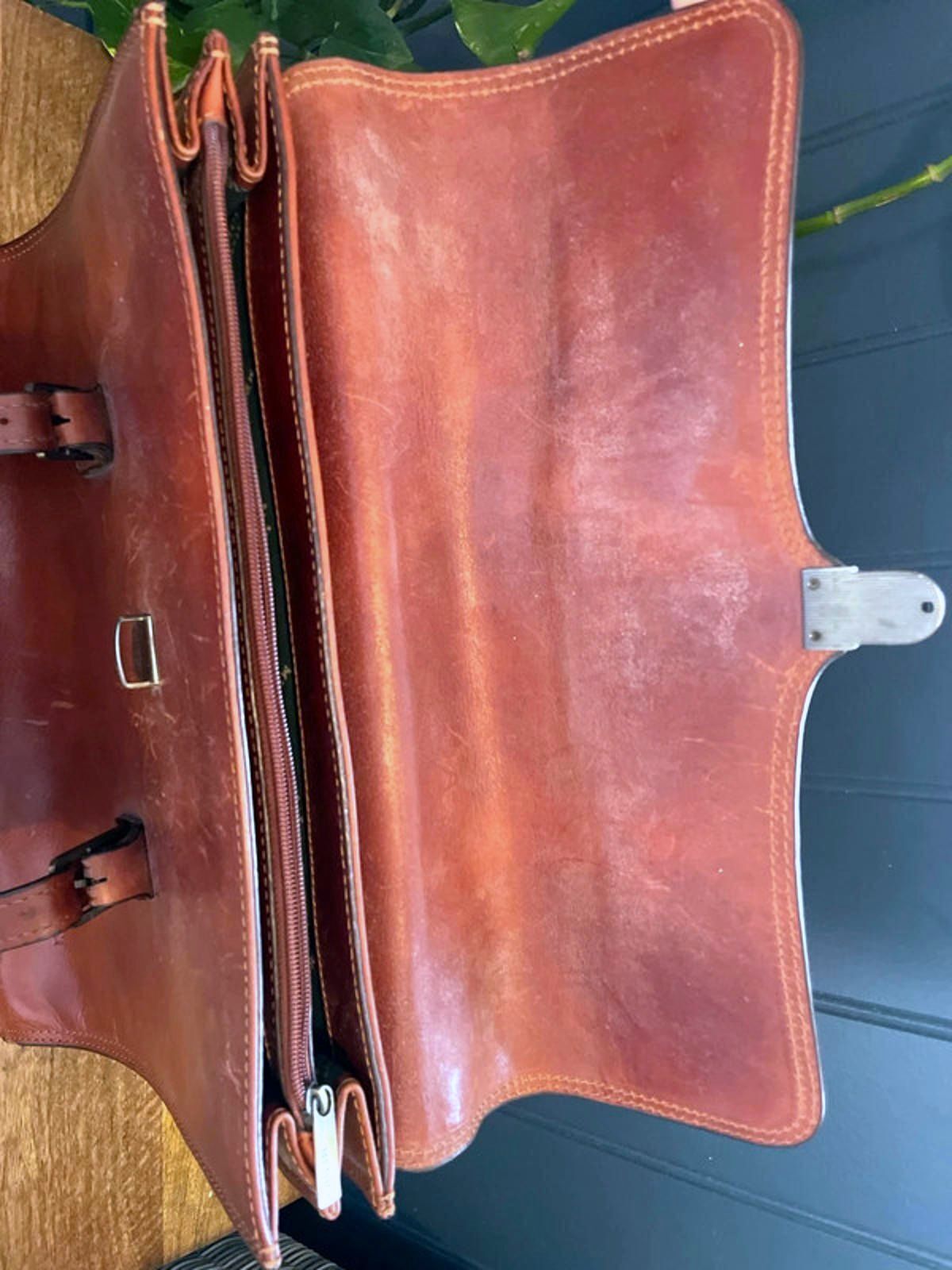 Unisex Medici Vintage Made In Italy Leather Bag Holdall In Brown - 2730