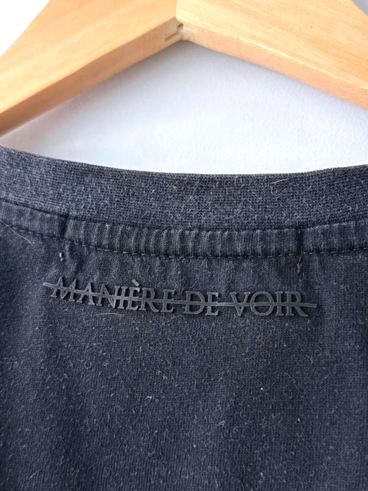 Men’s Maniere De Voir Printed Crew Neck T-shirt In Black - Medium - 3381