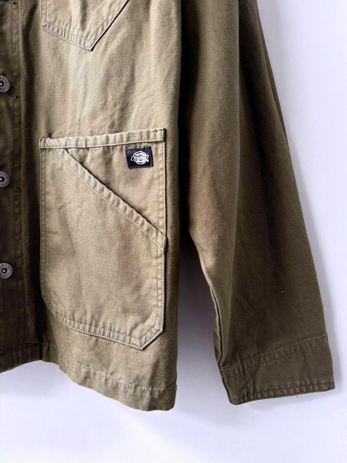 Mens Dickies Workwear Military Style Shirt Jacket In Khaki - Small - 3532