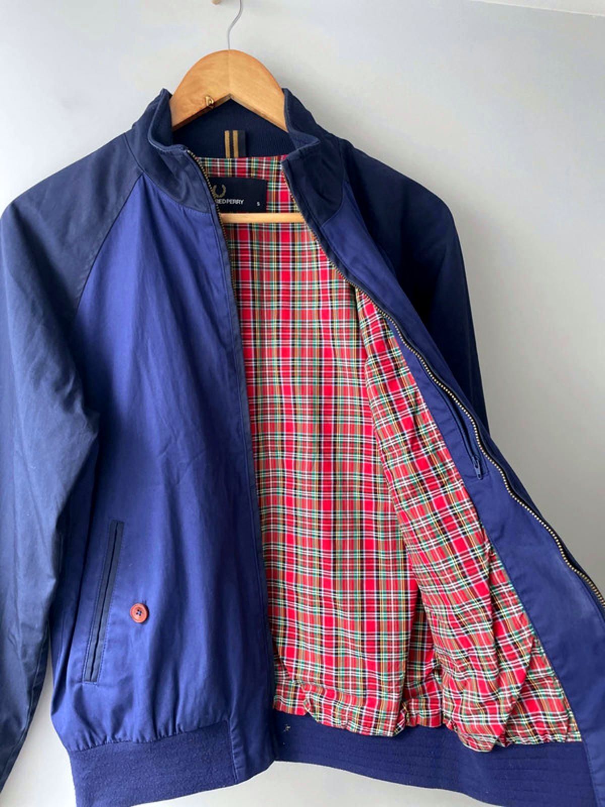 Men’s Fred Perry Premium Harrington Jacket Coat In Navy - Small - 2116