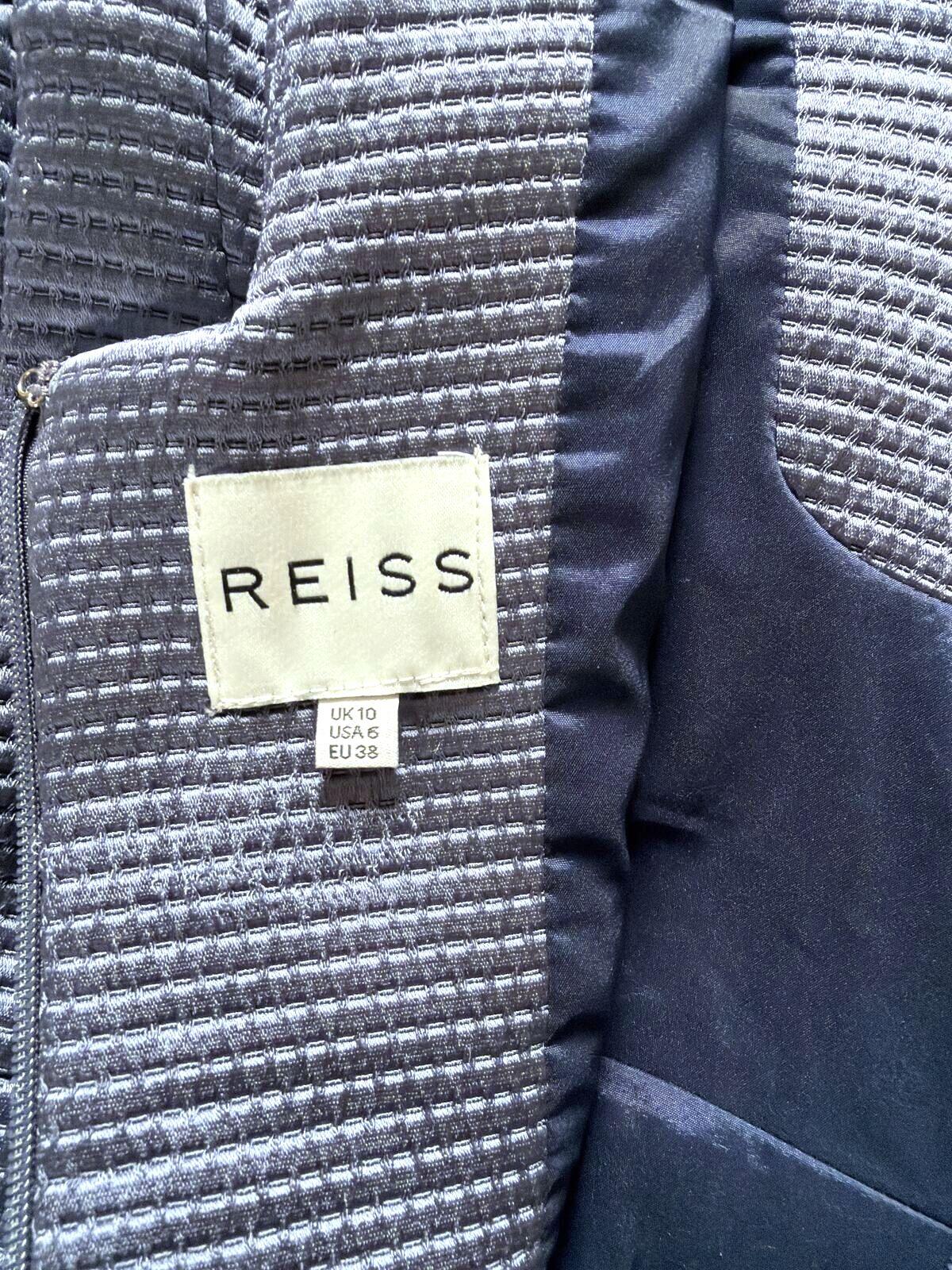Womens Reiss Anouk Fitted Sleeveless Dress with V-Neck In Blue - Uk10 - 3517