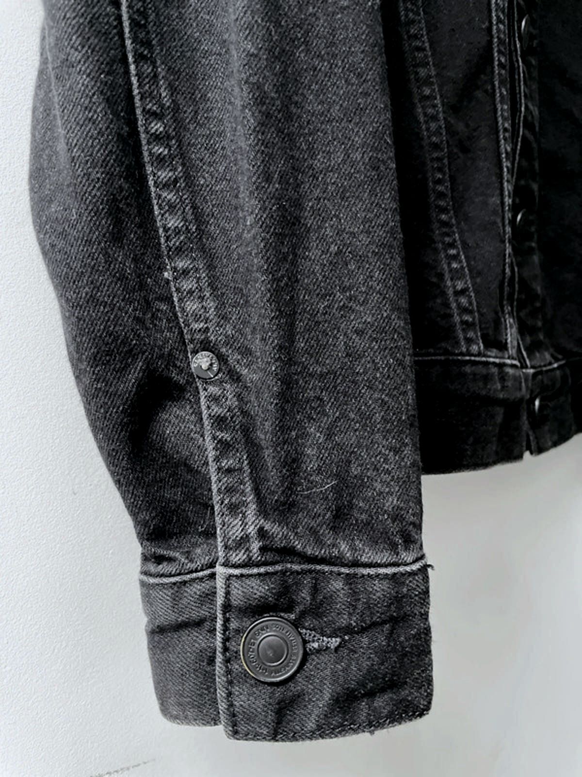 Women’s AllSaints Imoku Denim Jacket With Borg Collar In Black - Medium - 2327