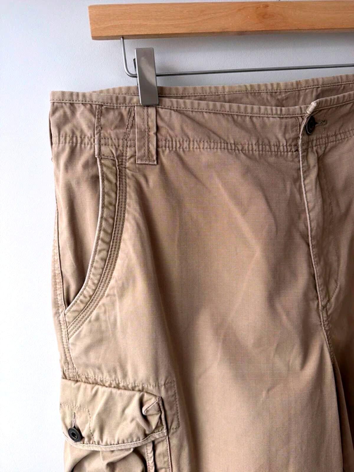 Men’s Baggy Fit Cargo Combat Shorts In Beige - W36 - 3404