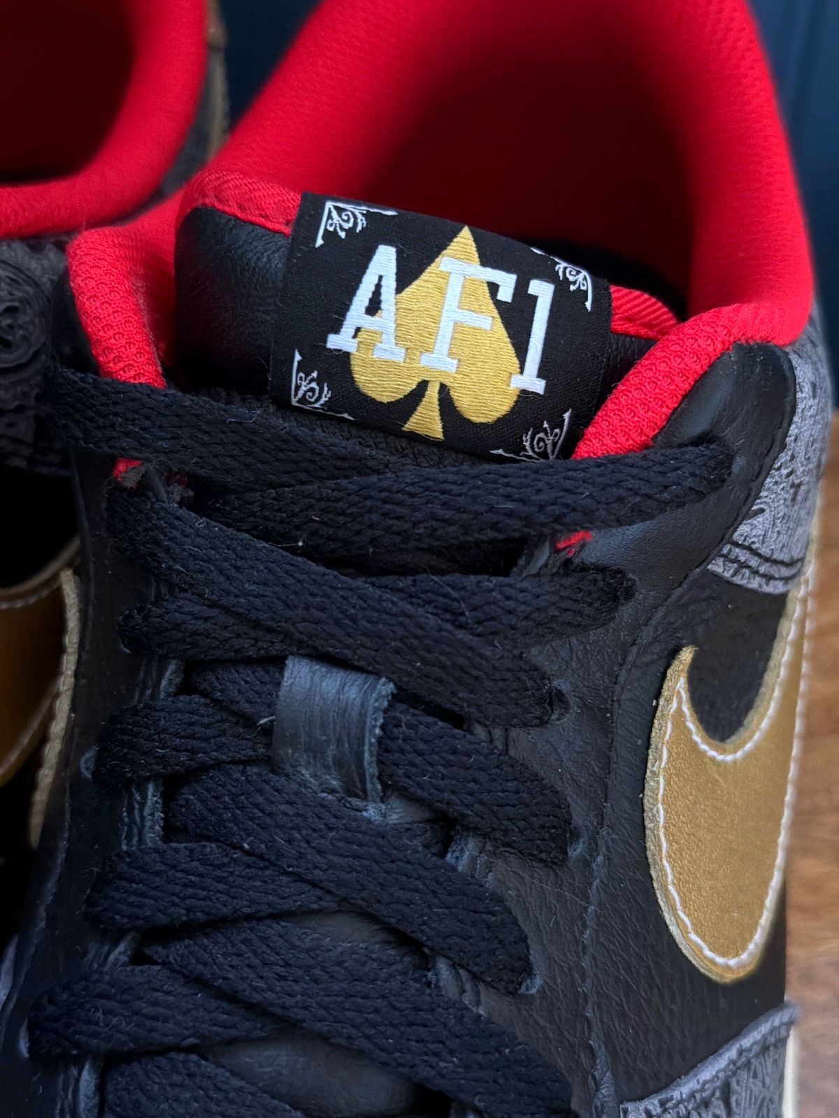 Men’s Nike Air Force 1 Low 07 LX Spades Rare Trainers In Black  - UK11.5 - 3817
