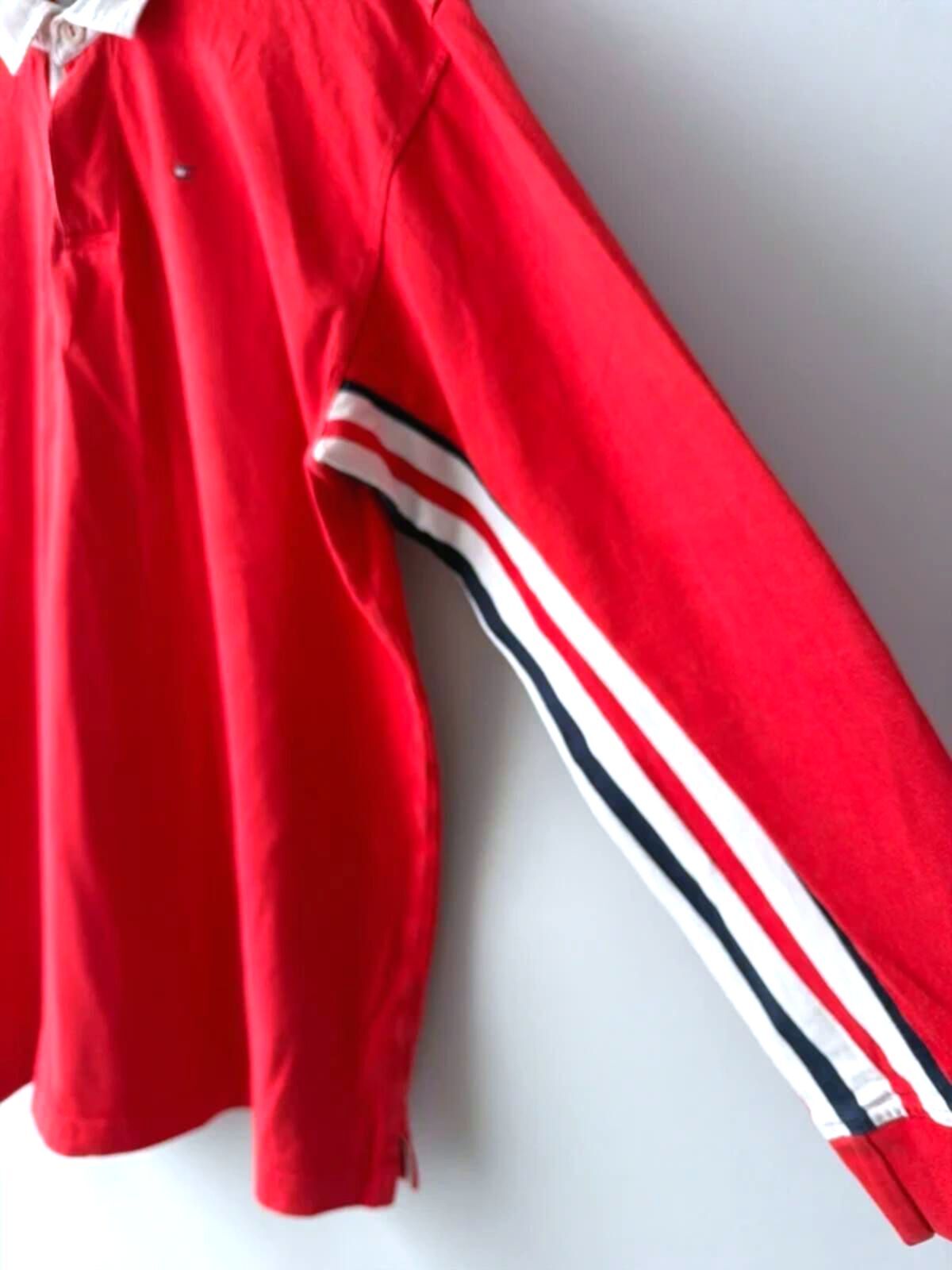 Men’s Tommy Hilfiger Classic Rugby Polo Top In Red  - Xlarge - 3469