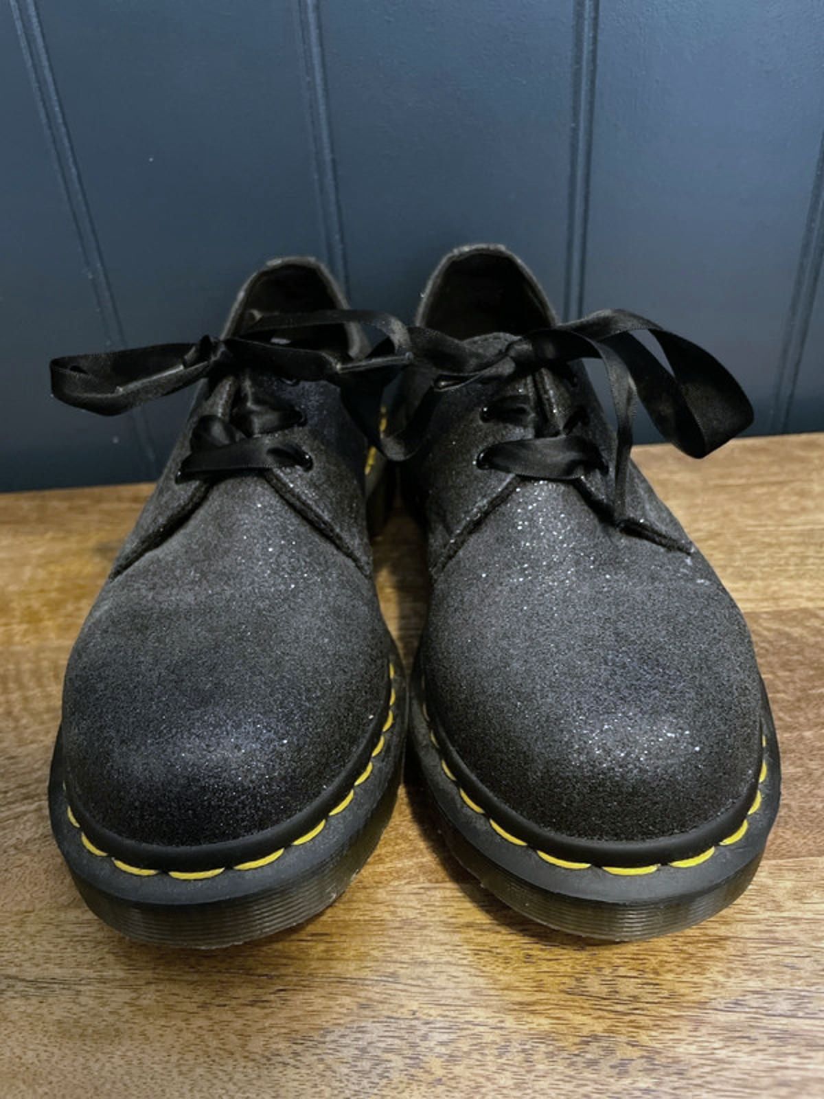 Women’s Dr Martens 1461 Farrah Chunky Sole Glitter Shoes in Black - UK4 - 2554