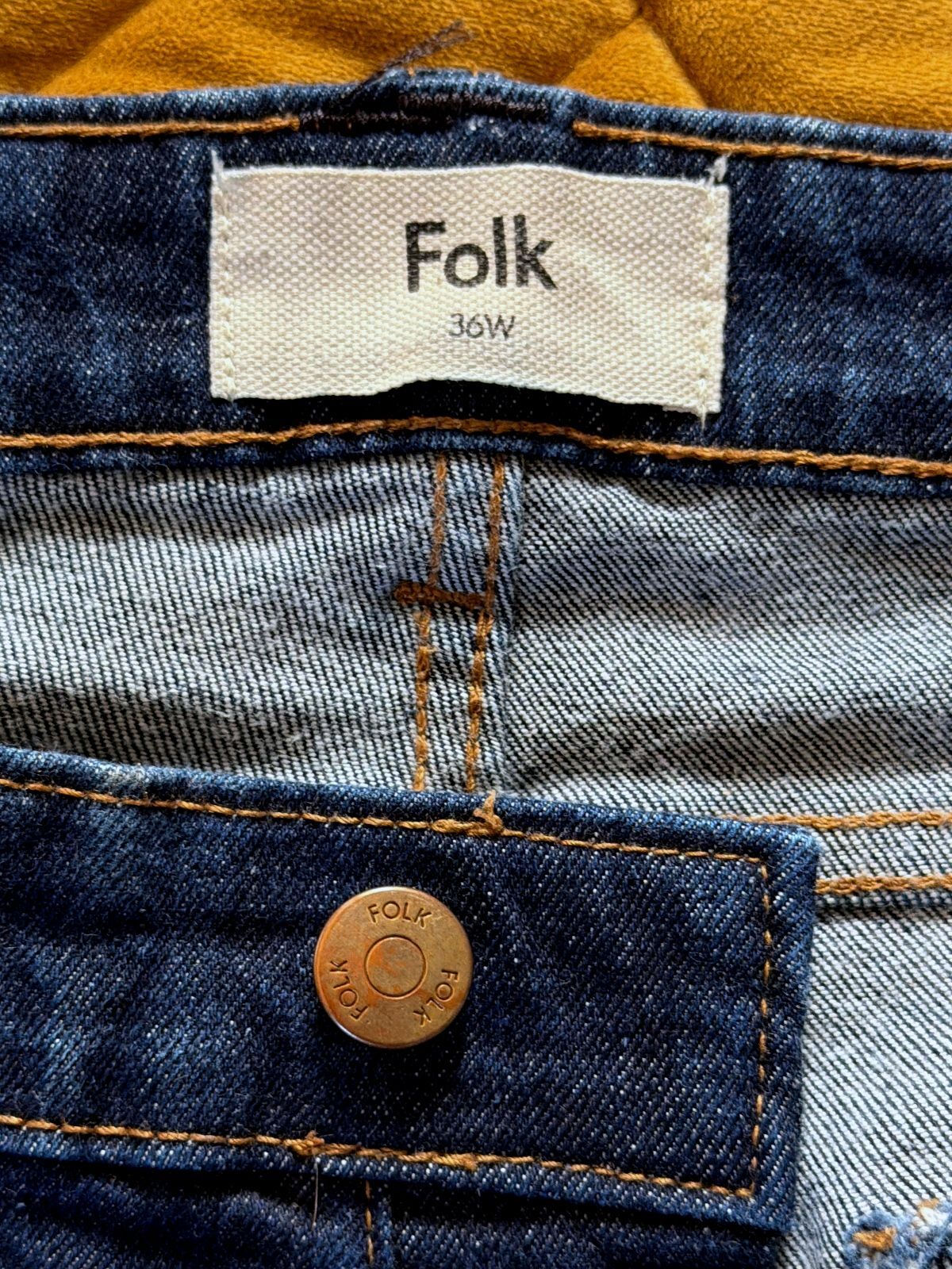 Men’s Folk Slim Fit Denim Jeans In Navy Blue - W36/L32 - 3736