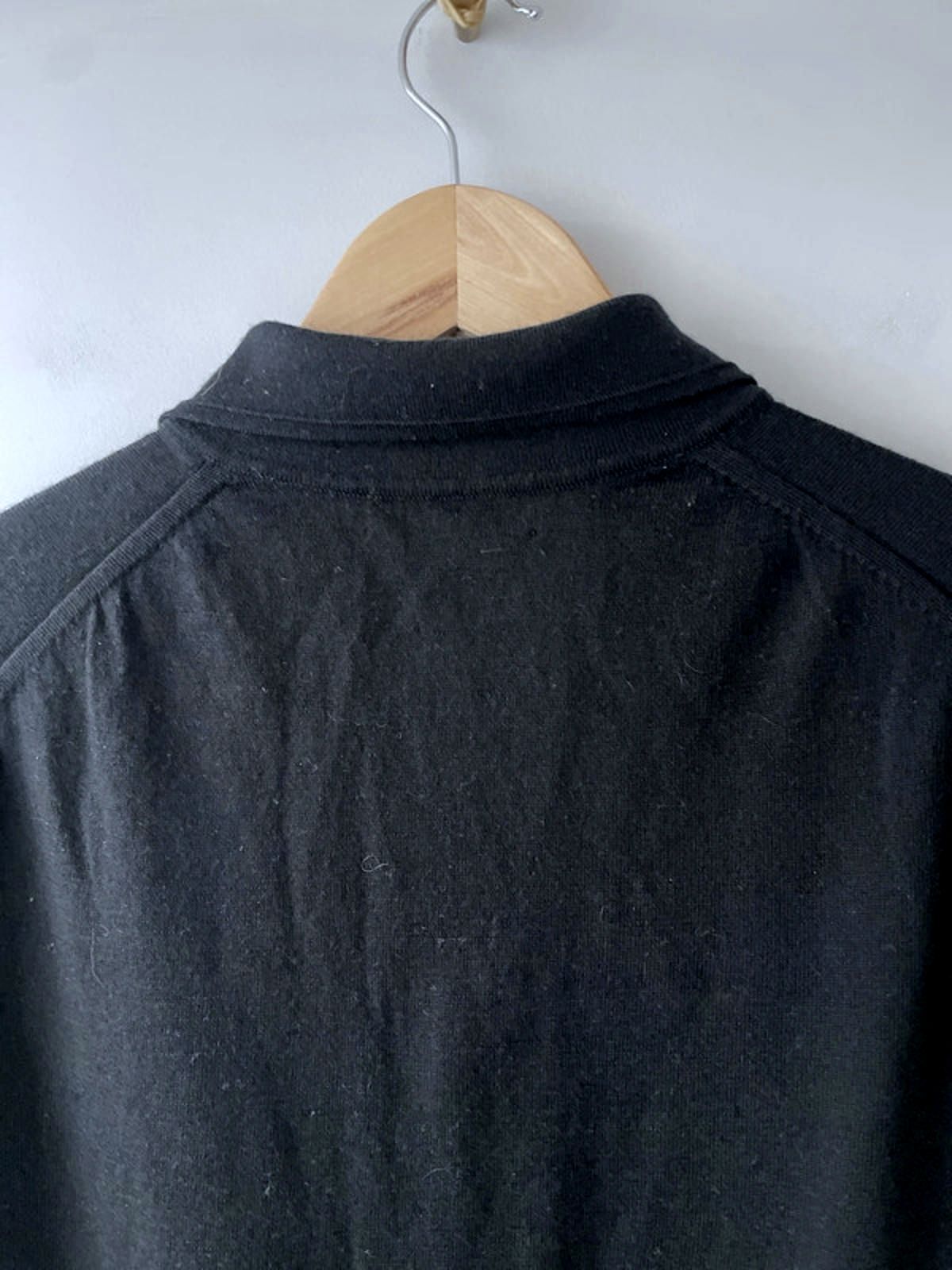 Men’s Reiss Premium 100% Premium Wool Knitted Polo Top In Black - Large - 2880