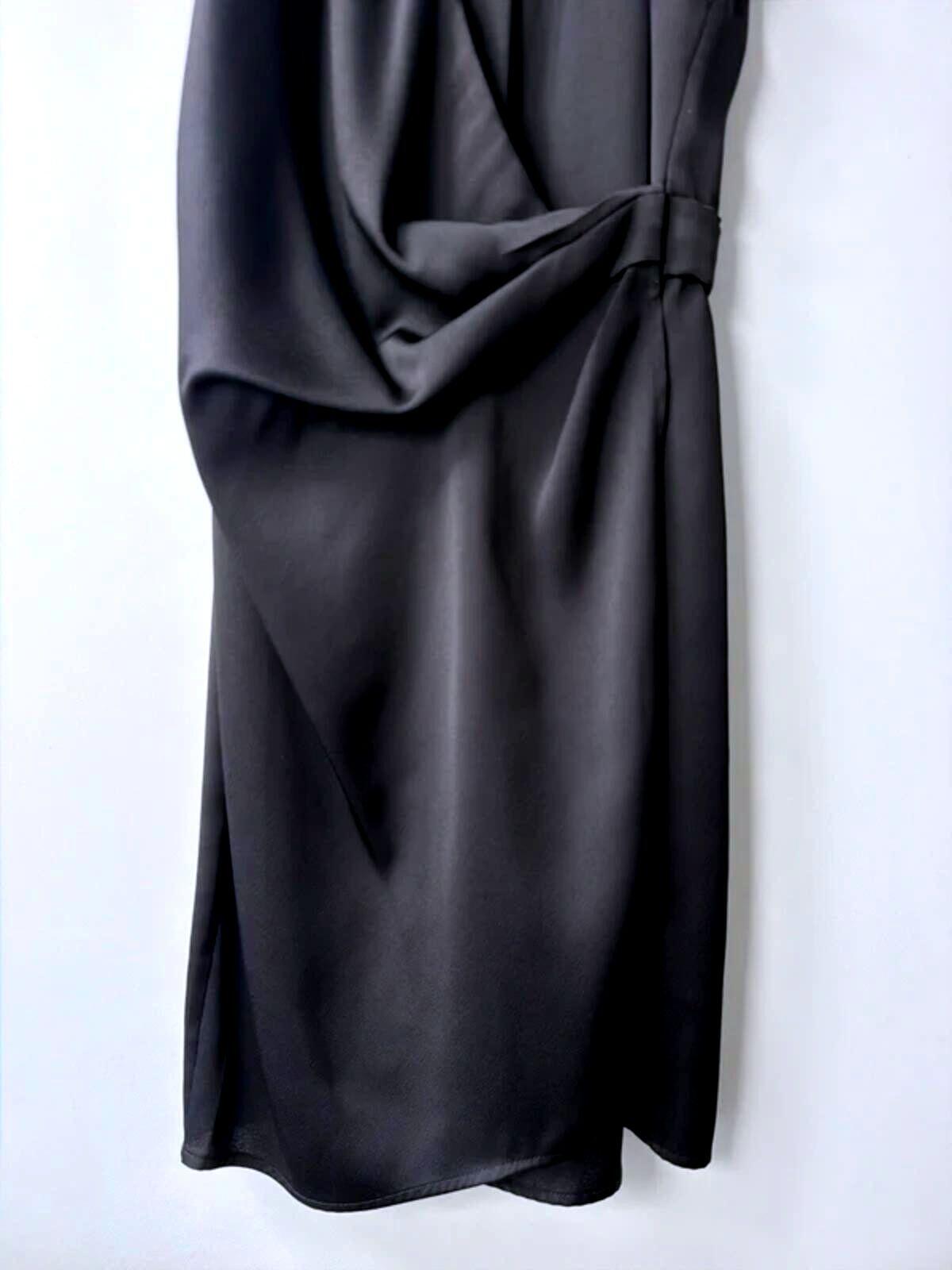 Women’s Allsaints Anika Premium Wrap Dress In Black - Uk8 - 3555