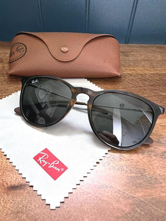 Unisex Ray-Ban Erika RB4171 Brown Tortoiseshell Sunglasses With Case - 3543