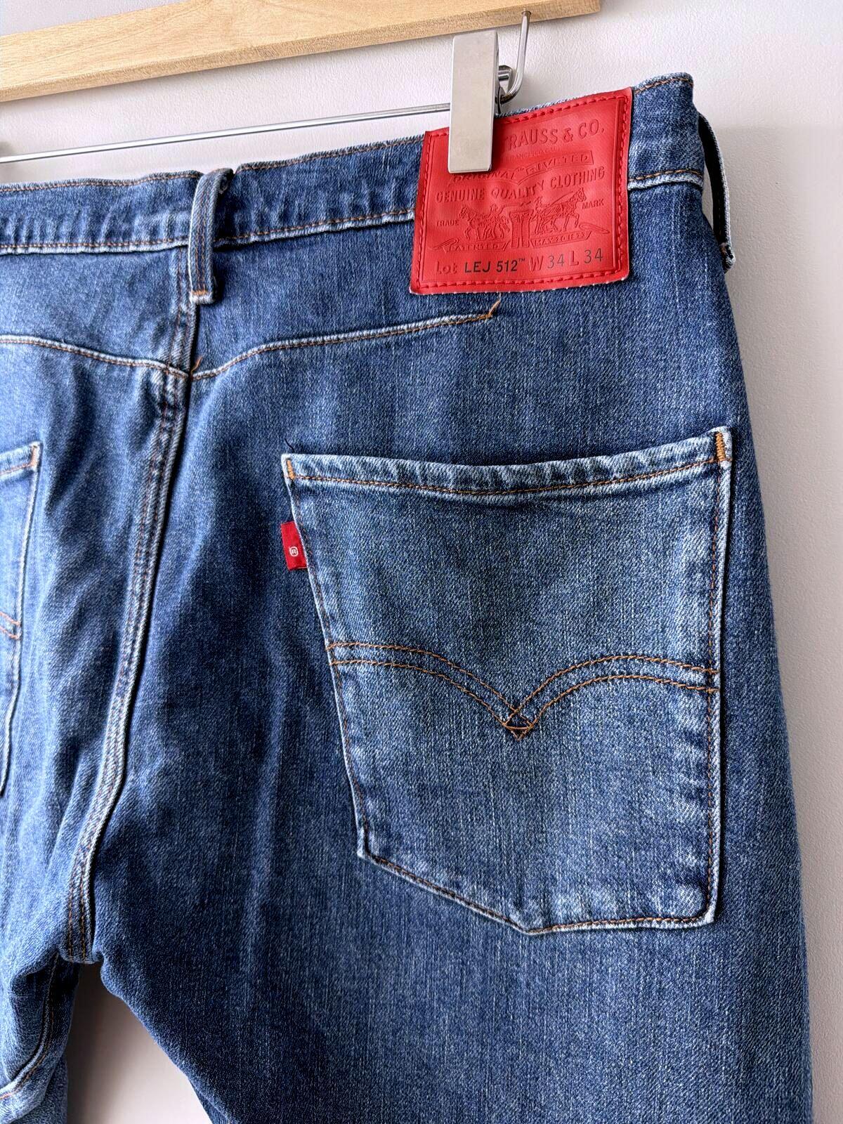 Mens Levi's Engineered LEJ 512 Slim Twist Fit Jeans In Navy - W34/L34 - 3512