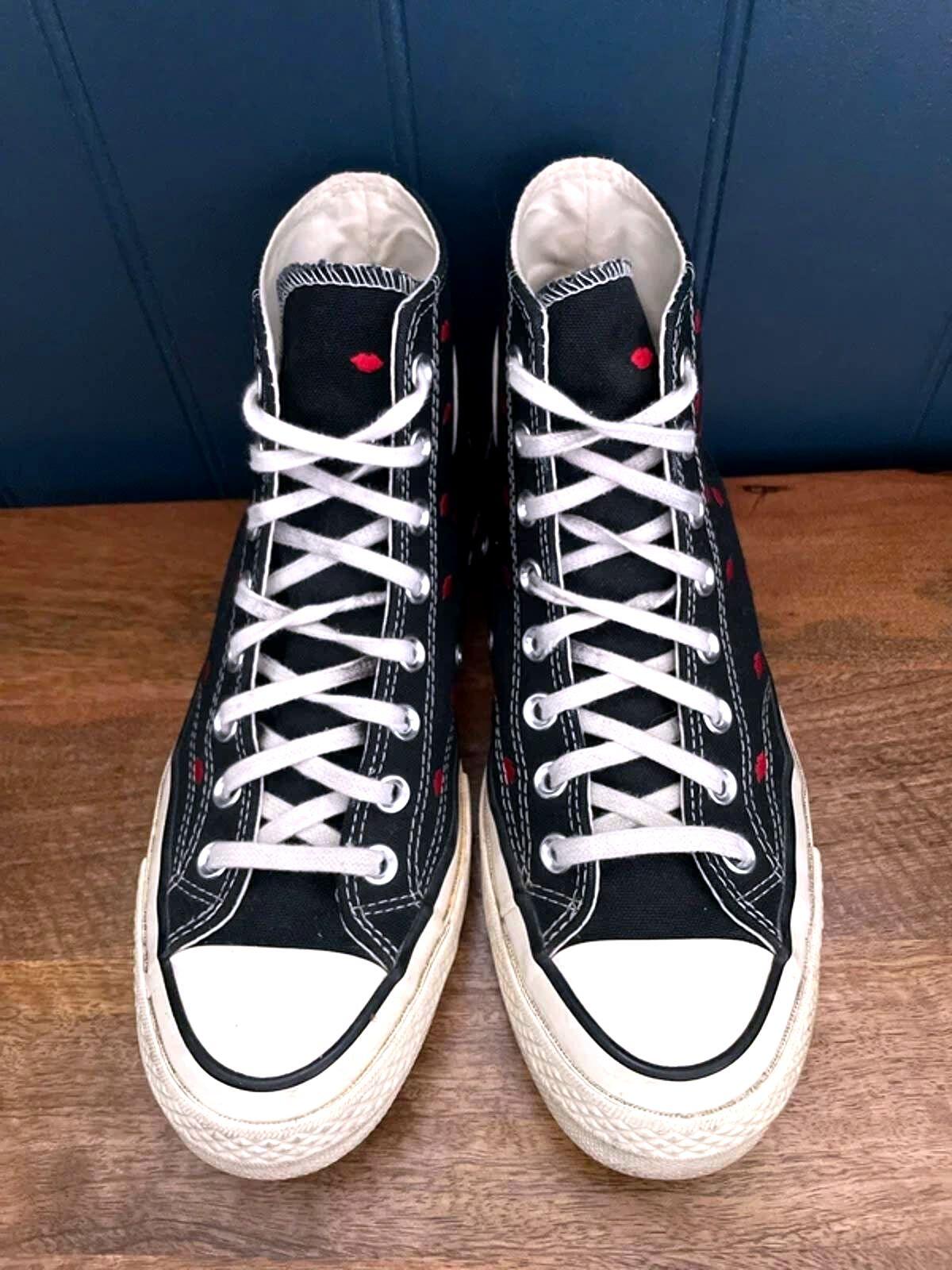 Women’s Converse Chuck 70 High Embroidered Lips Trainers In Black - UK7 - 2953