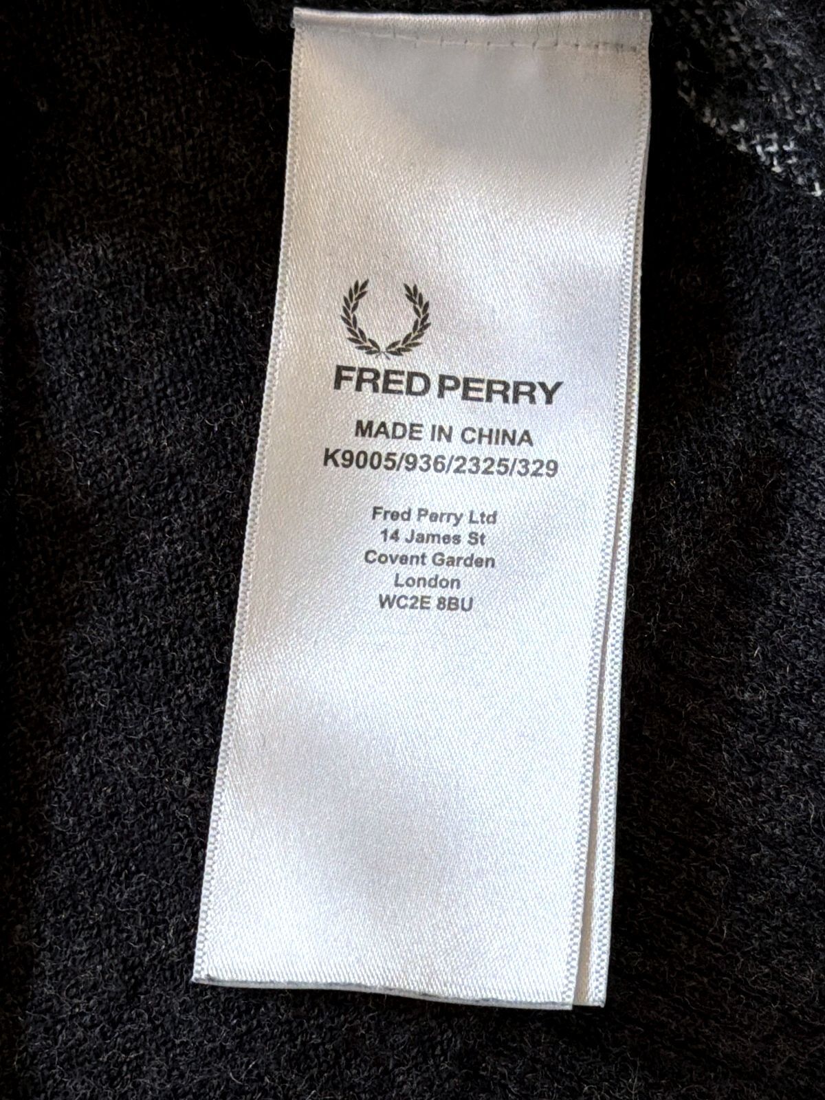 Women’s Fred Perry Merino Wool Checked Crew Neck Jumper In grey - Uk10 - 3727