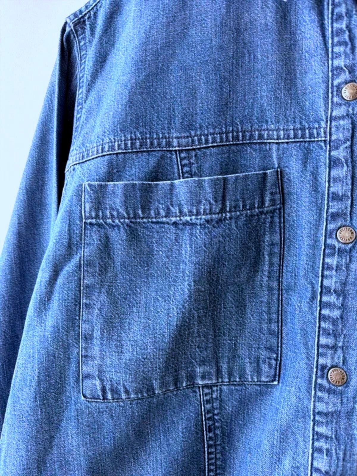Men's Harley Davidson Vintage Oversized Fit Denim Shirt In Navy - Large - 3380