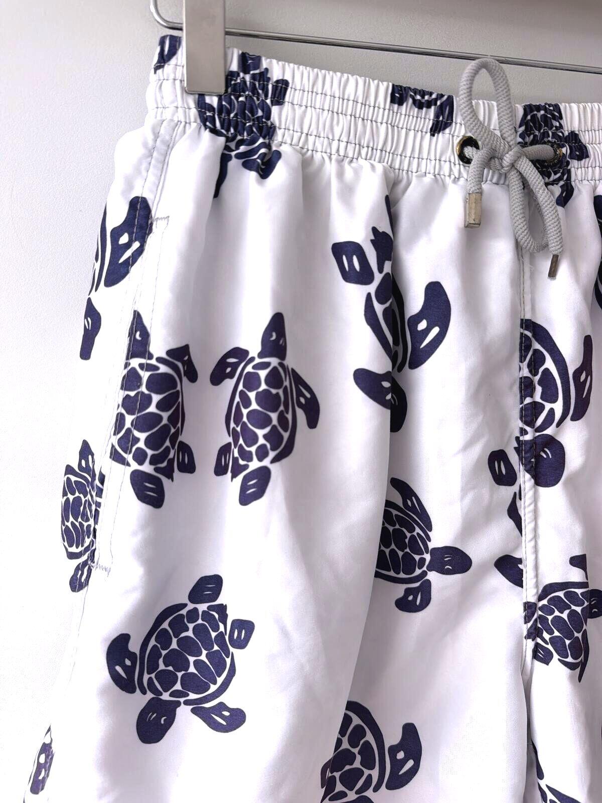 Mens Vilebrequin Turtle Print Swim Shorts with Navy and White  - XLarge - 3518