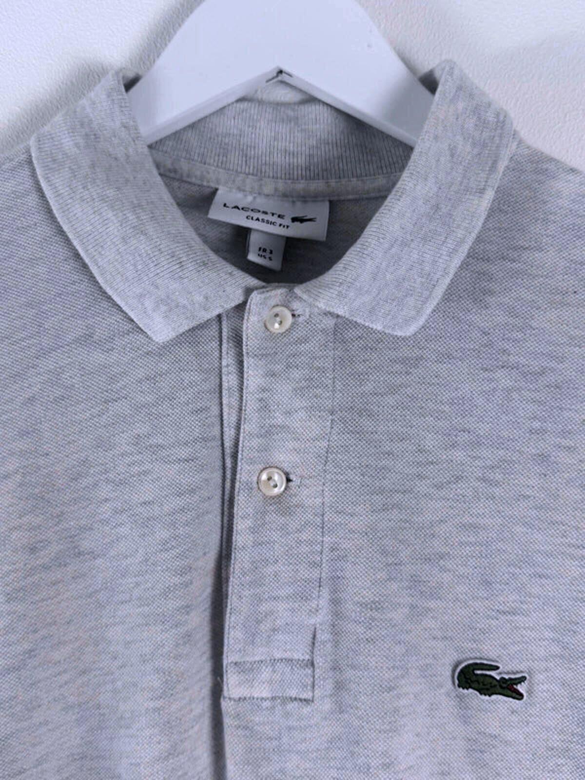 Men’s Lacoste Classic Fit Polo Shirt Top In Grey Marl - Medium -1386