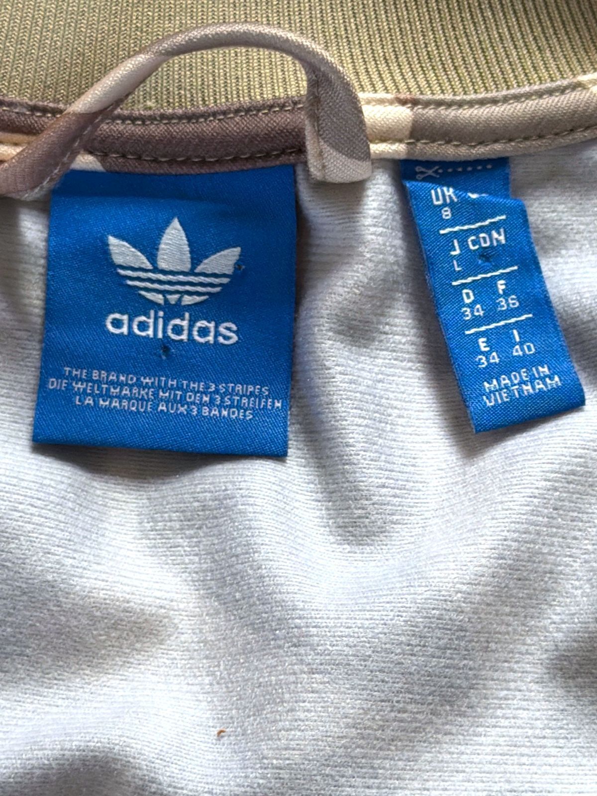 Women’s Adidas Camo Print Track Jacket Top In Brown - Uk8 - 3769