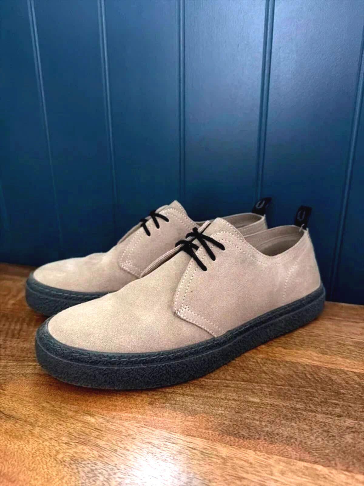 Women’s Fred Perry Linden Lace Up Suede Shoes Trainers In Beige - Uk7 - 3389