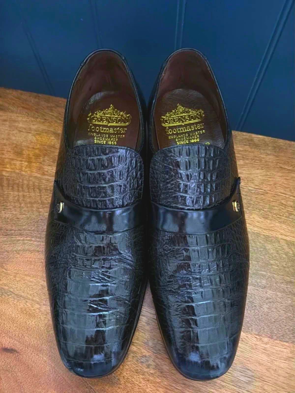 Men’s Grenson Premium Made In England Leather Loafers In Black - Uk8 - 3225