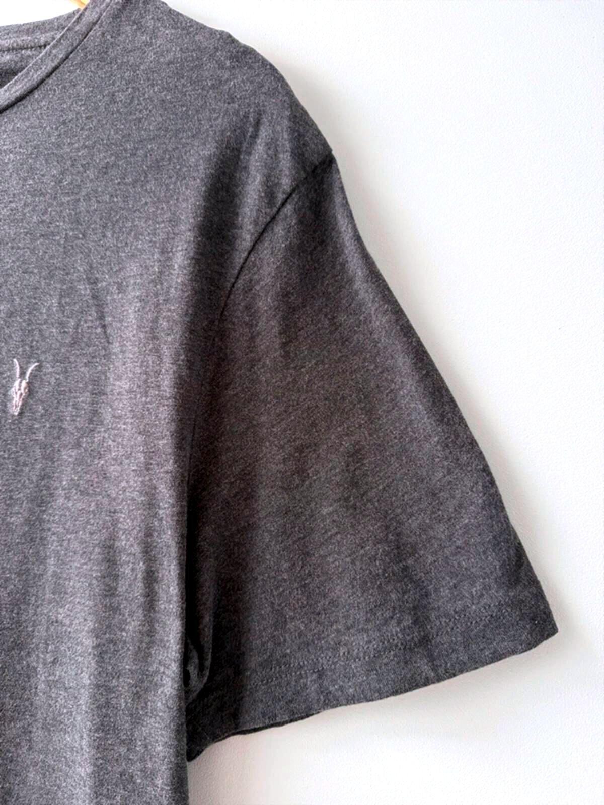 Mens Allsaints Brace Super Soft Cotton Crew Neck T-shirt In Grey - XLarge - 3406
