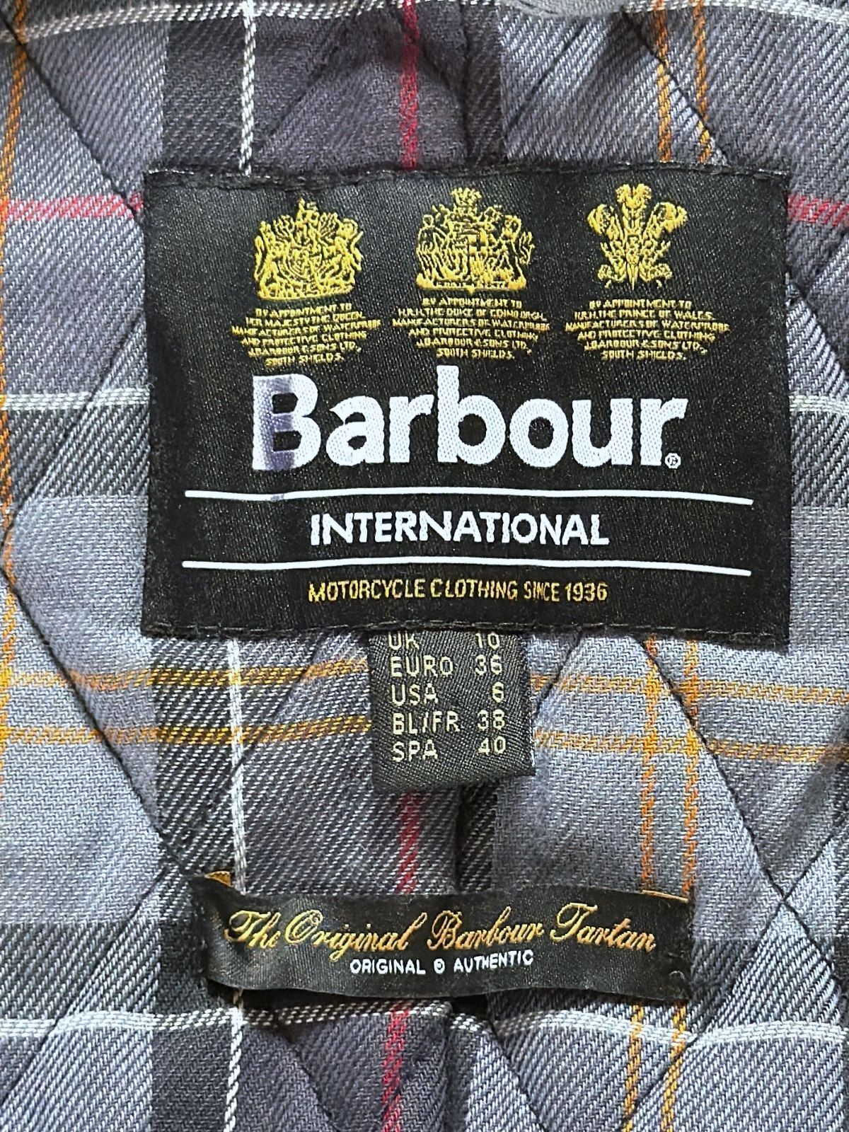 Women’s Barbour International Waxed Cotton Jacket In Black - Uk10 - 3661