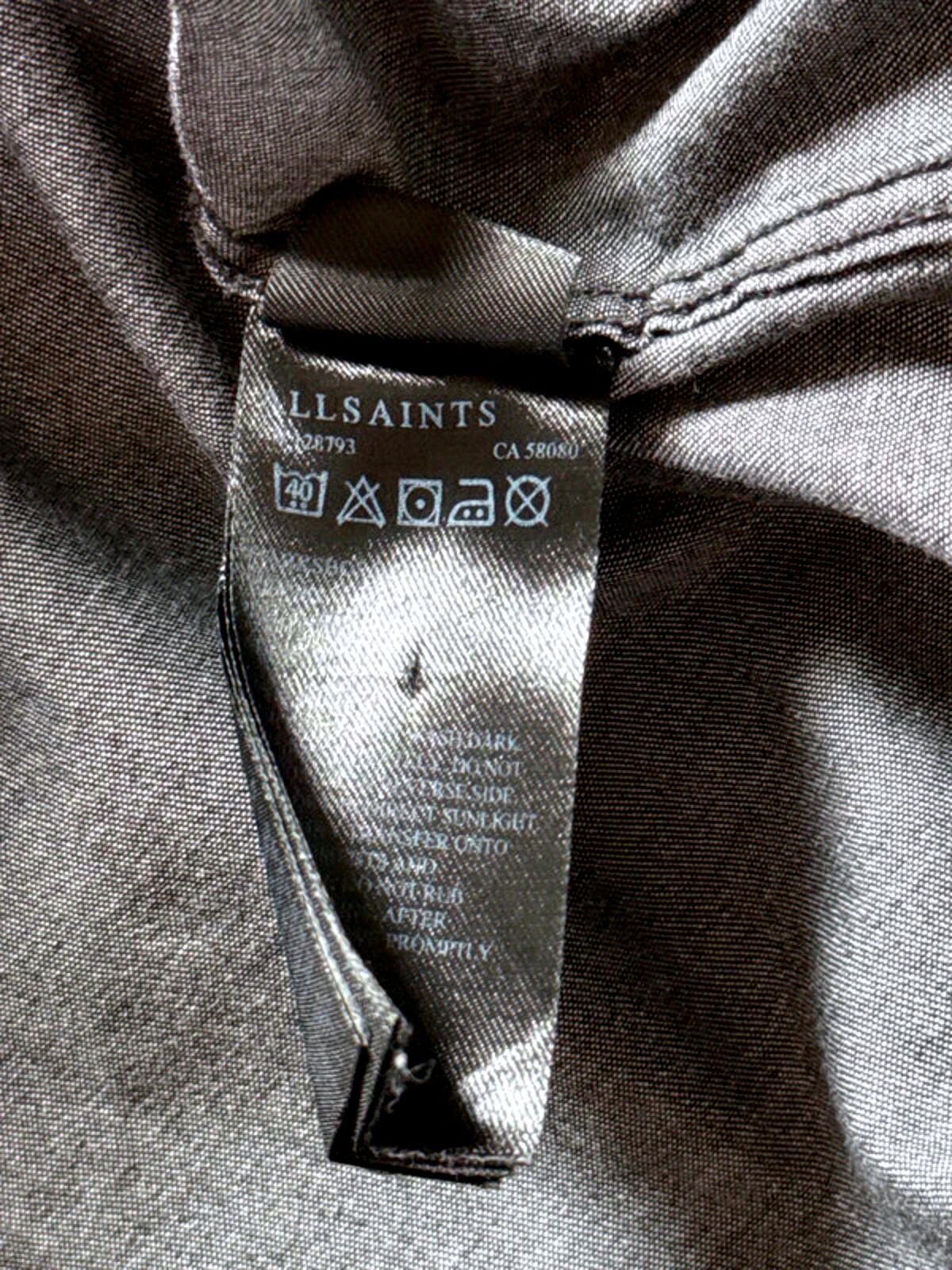 Men’s Allsaints Western Style Washed Denim Chambray Shirt In Black - Small - 1968