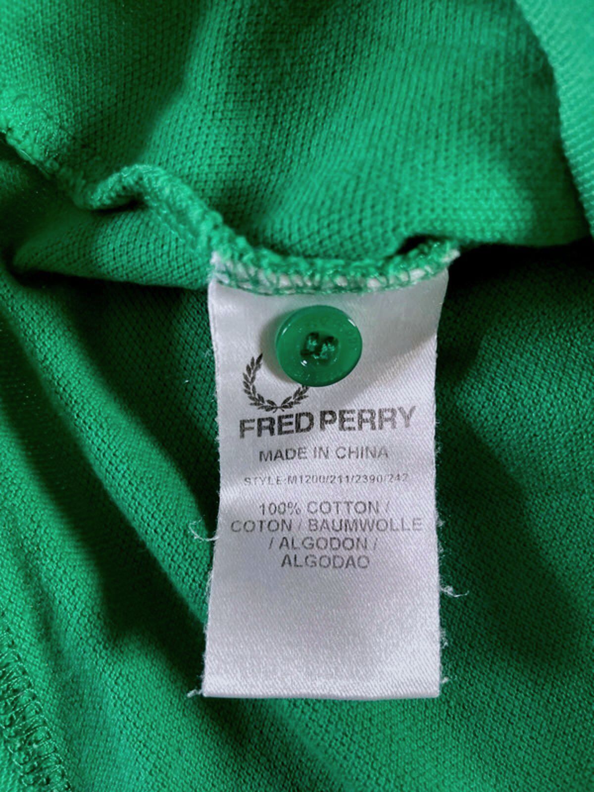 Men’s Fred Perry Short Sleeve Classic Polo Top In Green - Small - 1905